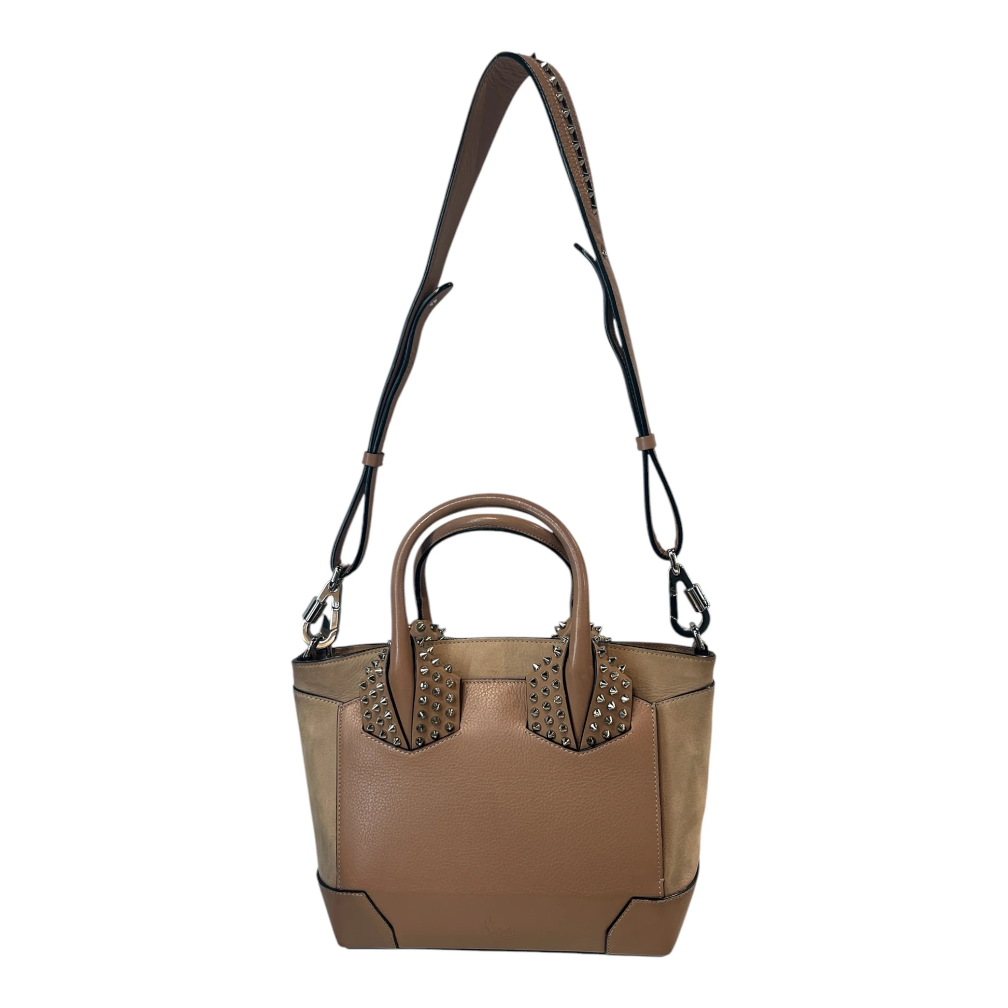 Christian Louboutin/Hand Bag/Leather/BEG/ELOISE SPIKE SMALL