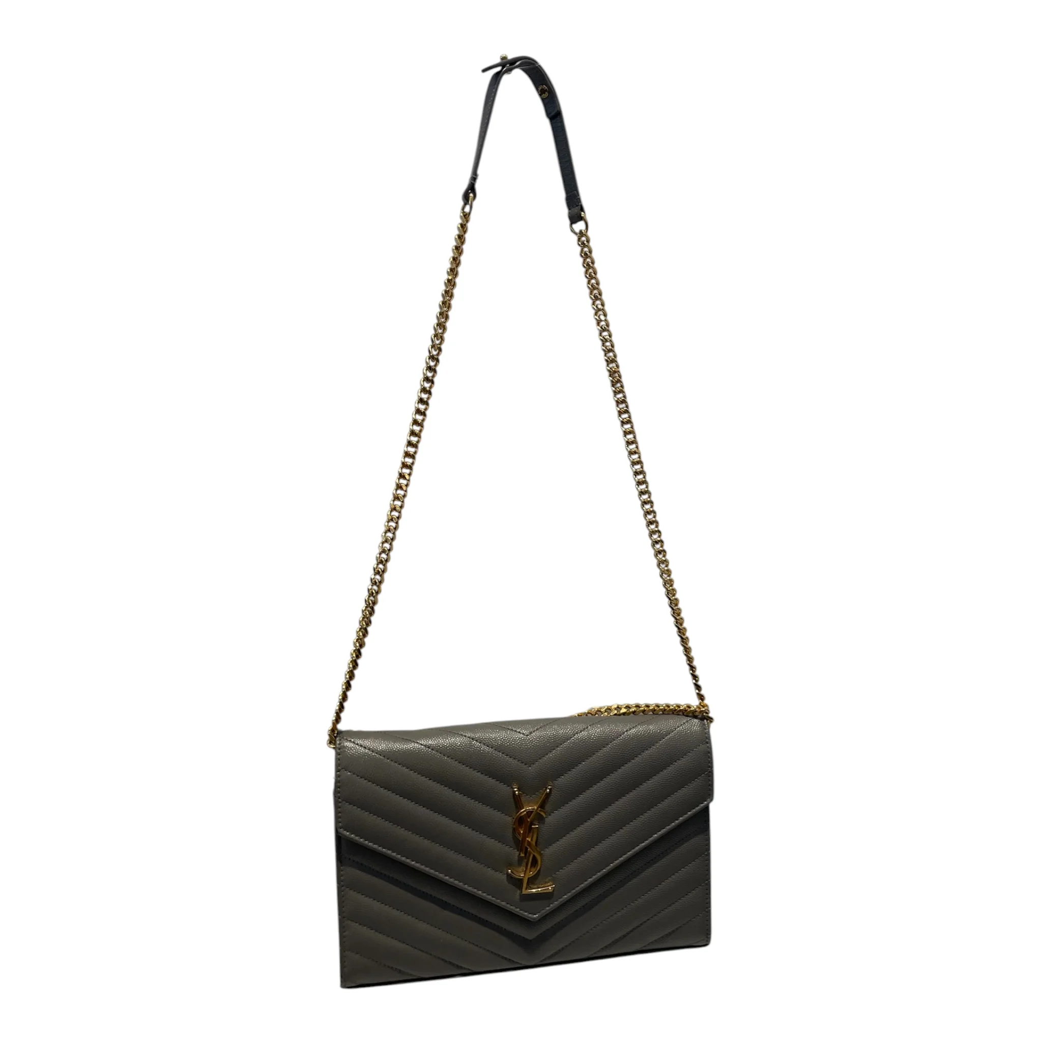 YVES SAINT LAURENT/Bag/Leather/SLV/Envelope flap bag