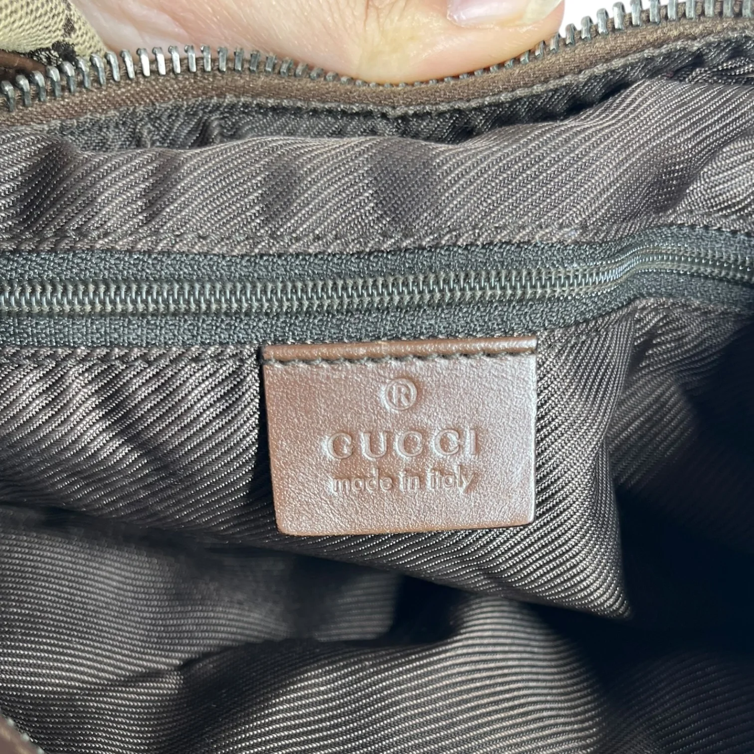 GUCCI/Cross Body Bag/Monogram/BRW/Hobo Cloth Handbag