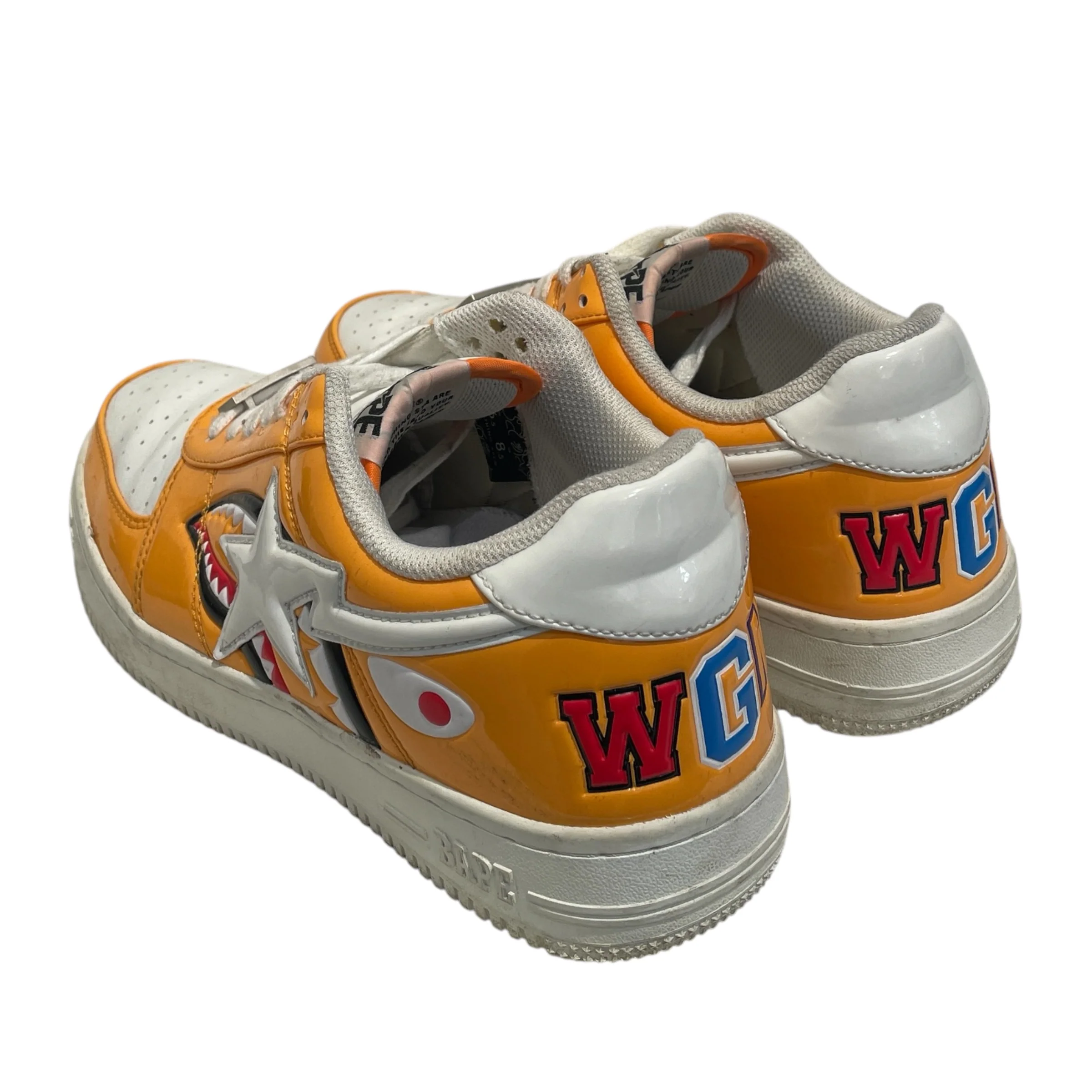 BAPE STA!/Low-Sneakers/US 8.5/Graphic/ORN/SHARK