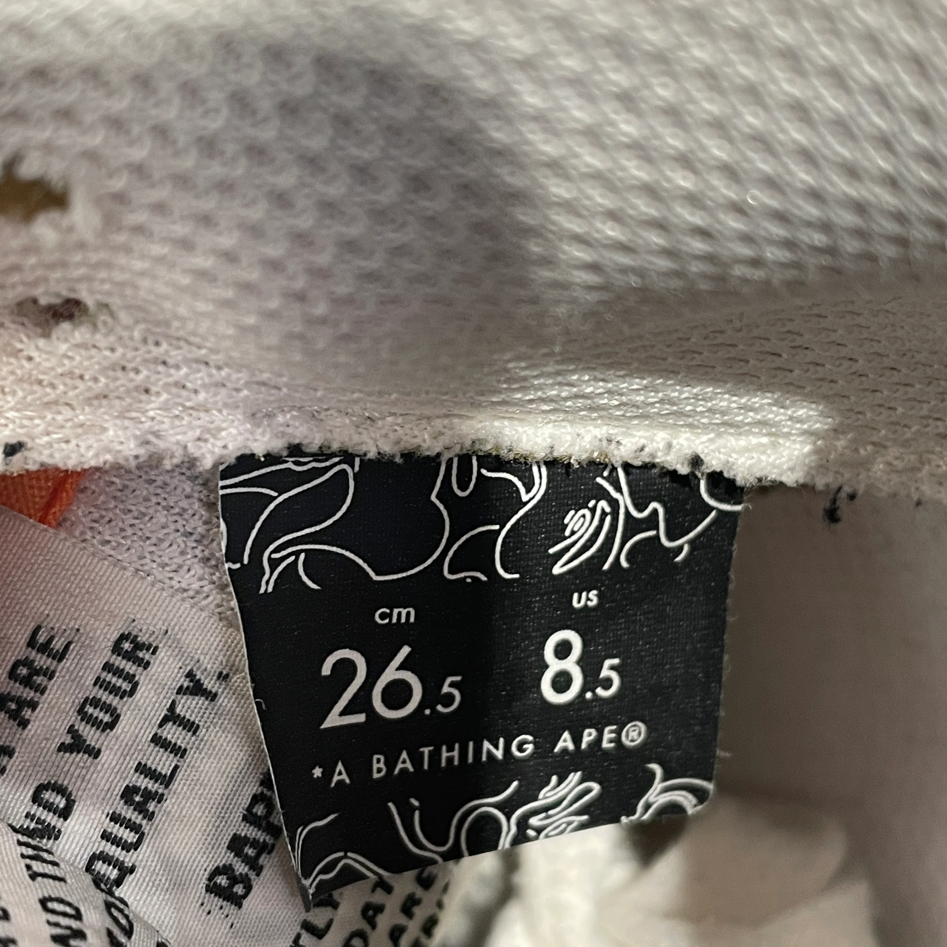 BAPE STA!/Low-Sneakers/US 8.5/Graphic/ORN/SHARK