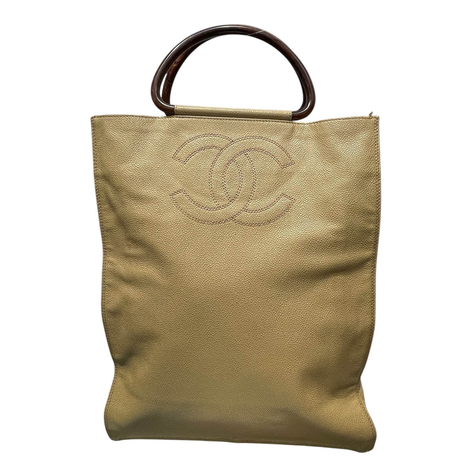 CHANEL/Hand Bag/Leather/CML/CC CAVIAR WOOD