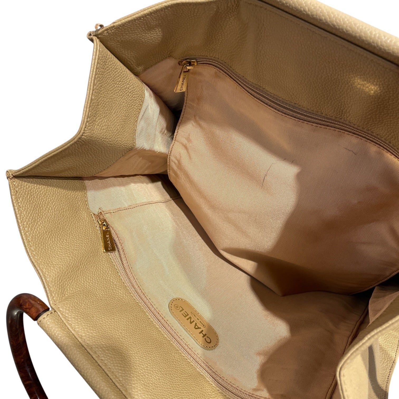 CHANEL/Hand Bag/Leather/CML/CC CAVIAR WOOD