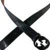 GUCCI/Belt/Monogram/Leather/BLK/IMPRIME DOUBLE G
