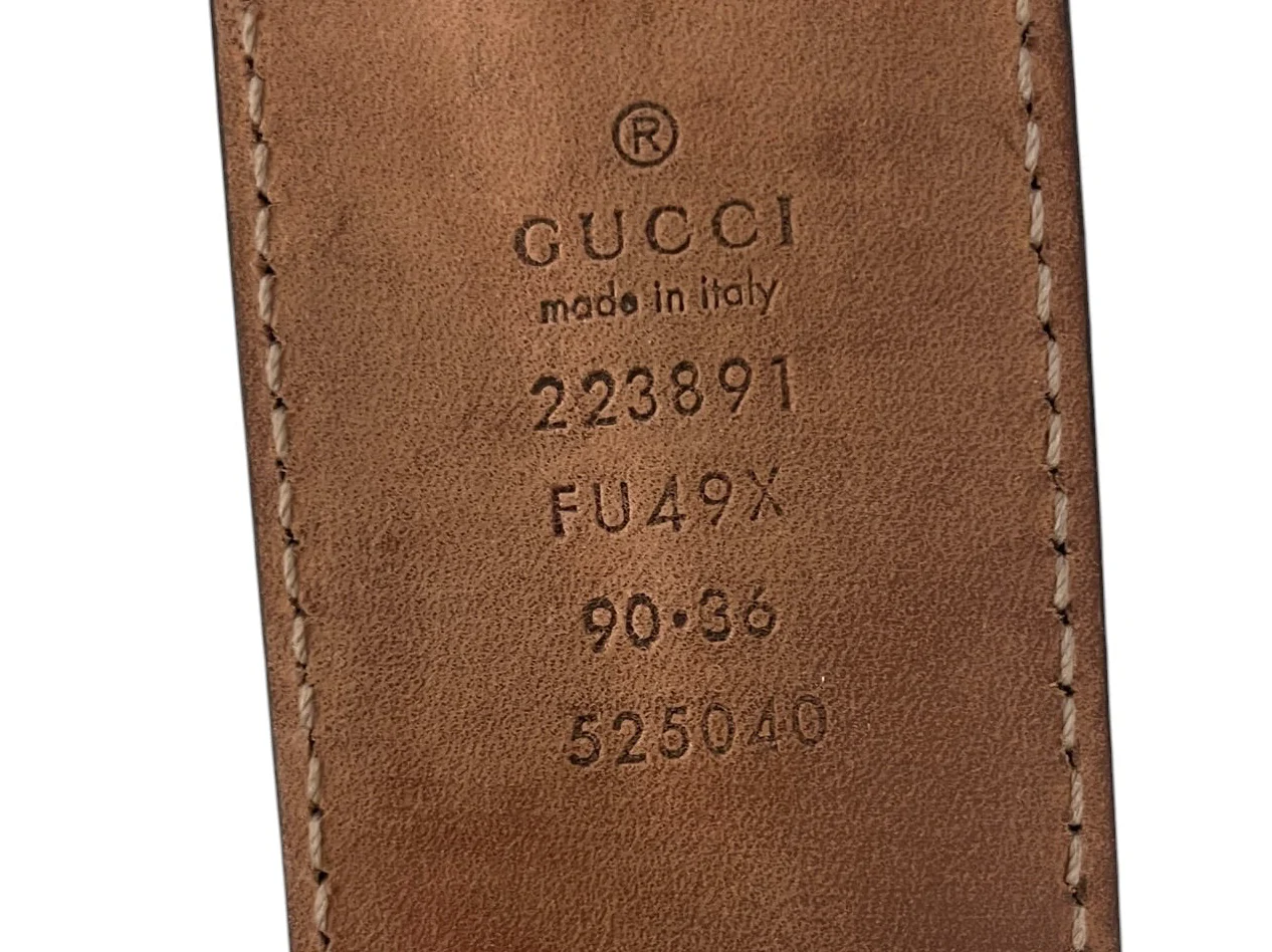 GUCCI/Belt/Monogram/Leather/BLK/IMPRIME DOUBLE G
