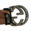 GUCCI/Belt/Monogram/Leather/BLK/IMPRIME DOUBLE G