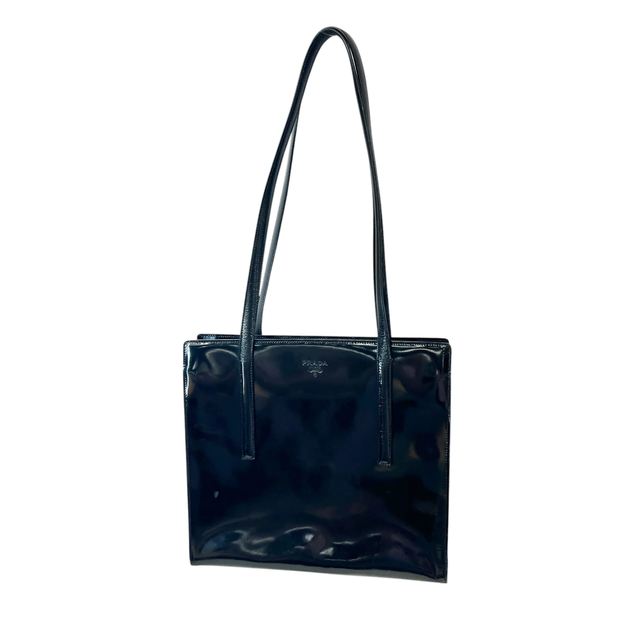 PRADA/Hand Bag/Leather/BLK/1995 SPAZOLATTO LEATHER