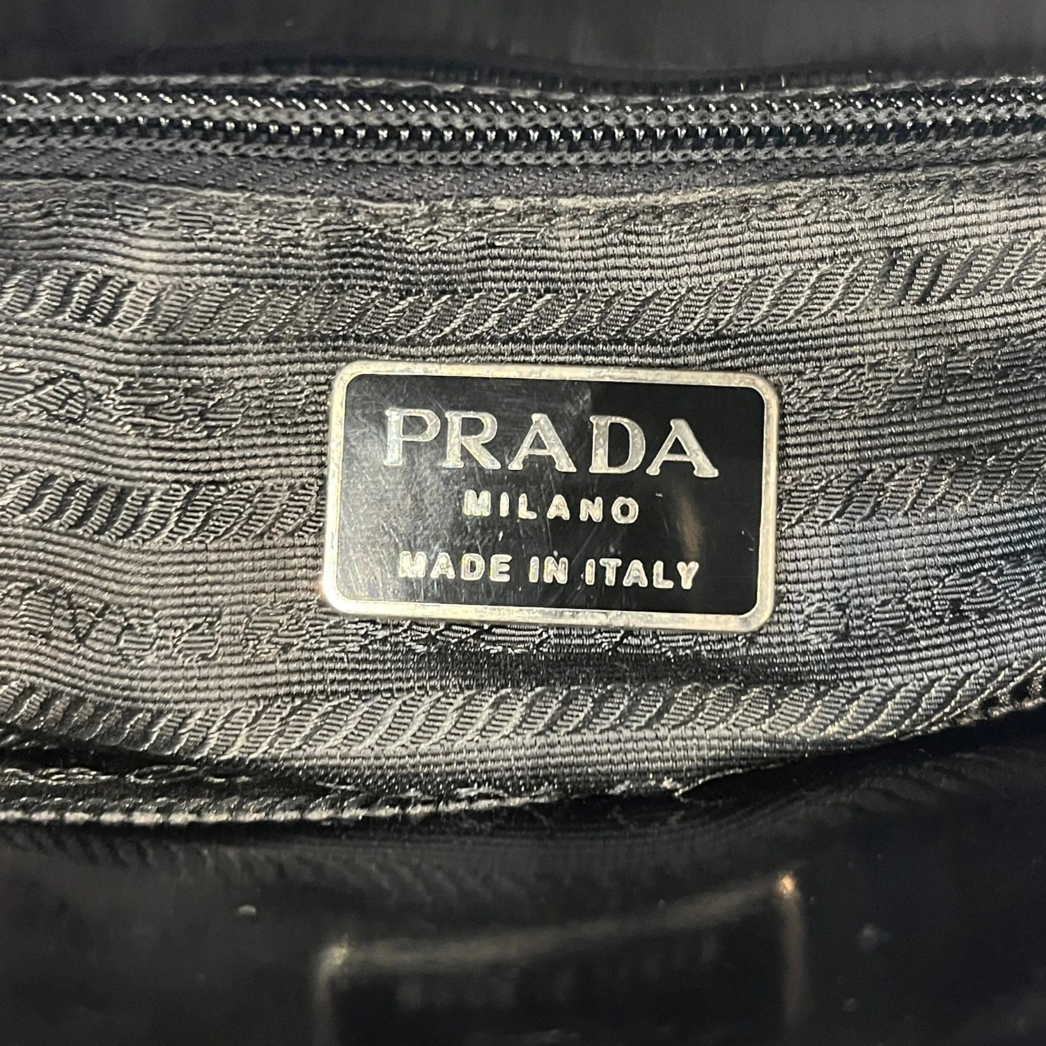 PRADA/Hand Bag/Leather/BLK/1995 SPAZOLATTO LEATHER