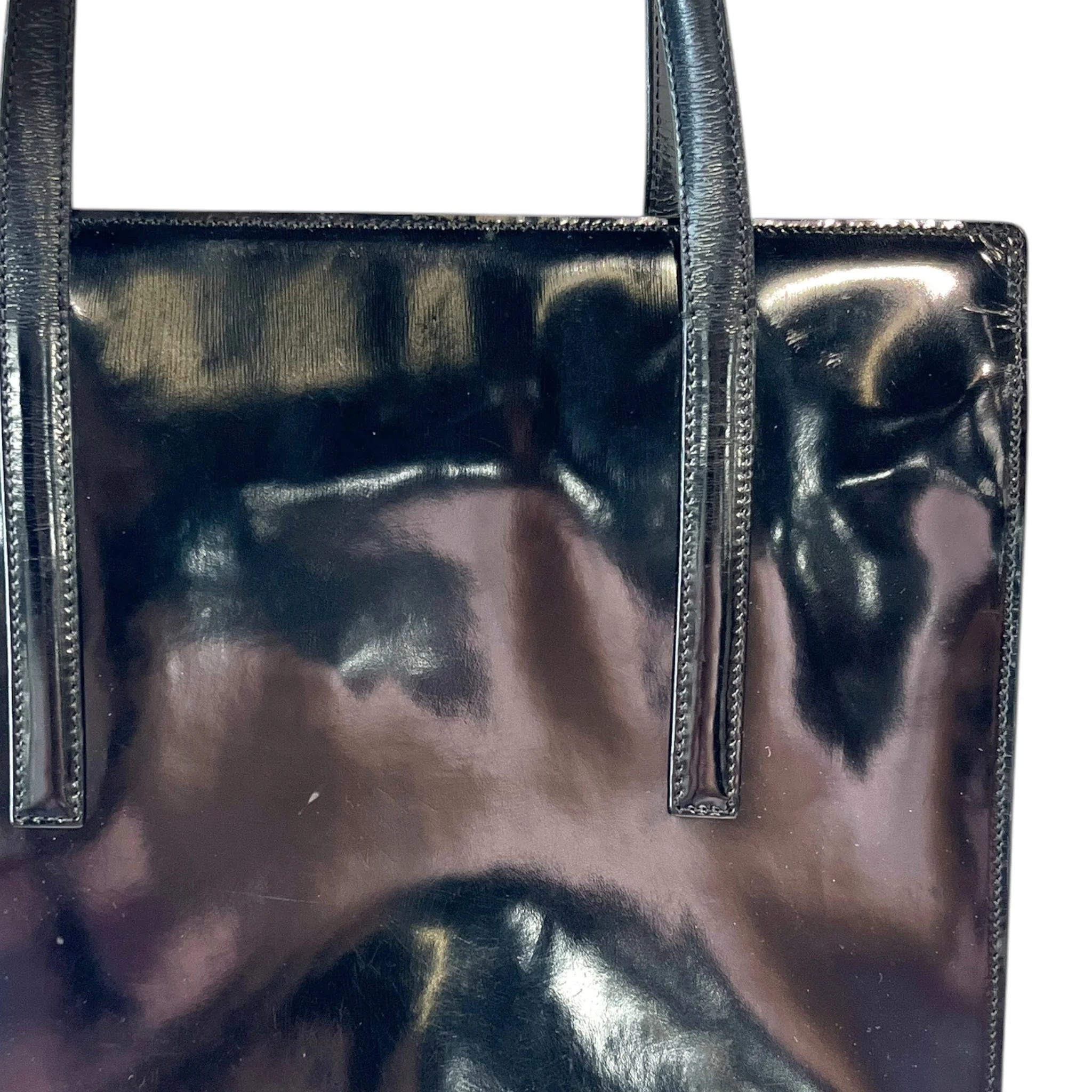 PRADA/Hand Bag/Leather/BLK/1995 SPAZOLATTO LEATHER