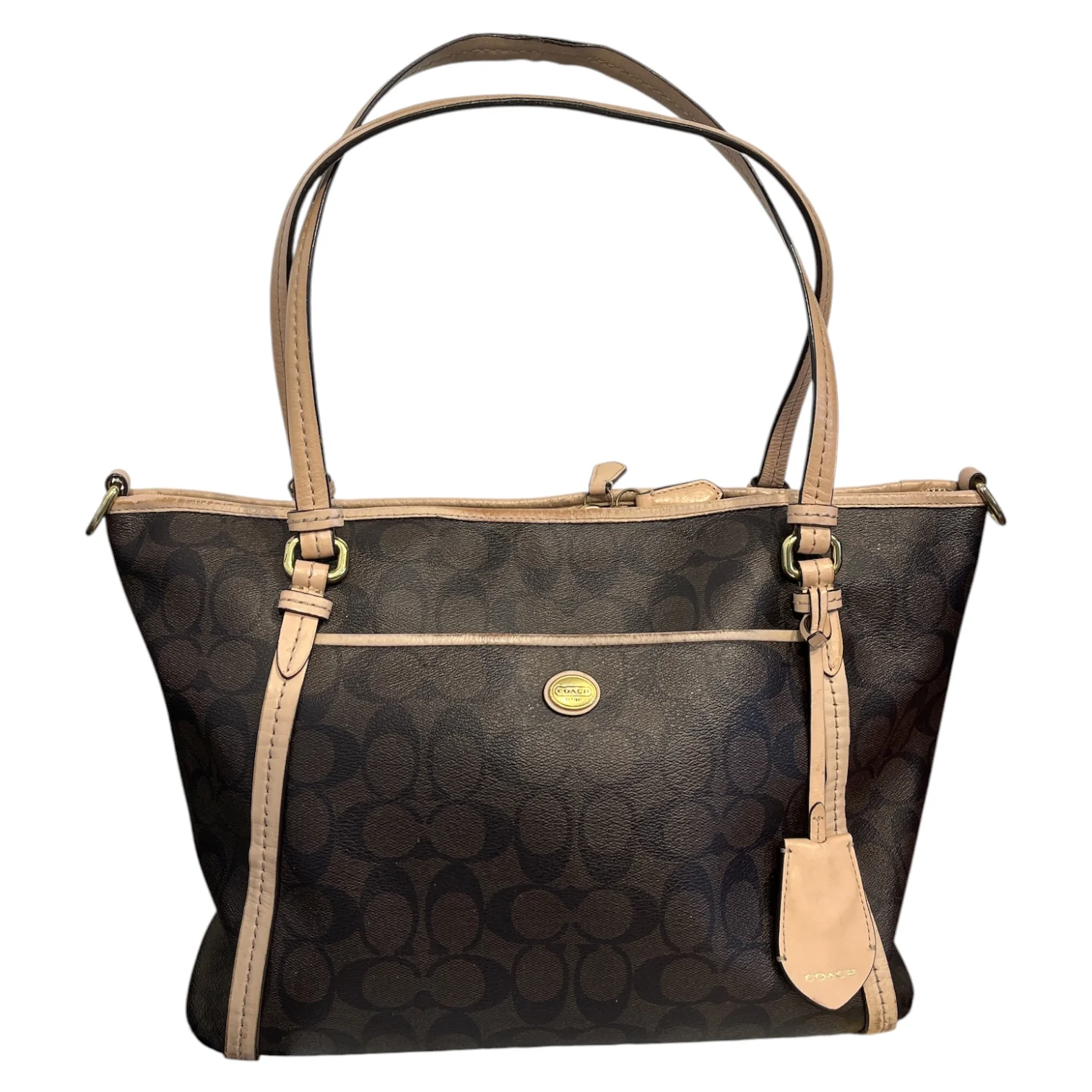 COACH/Hand Bag/Leather/BRW/monogram