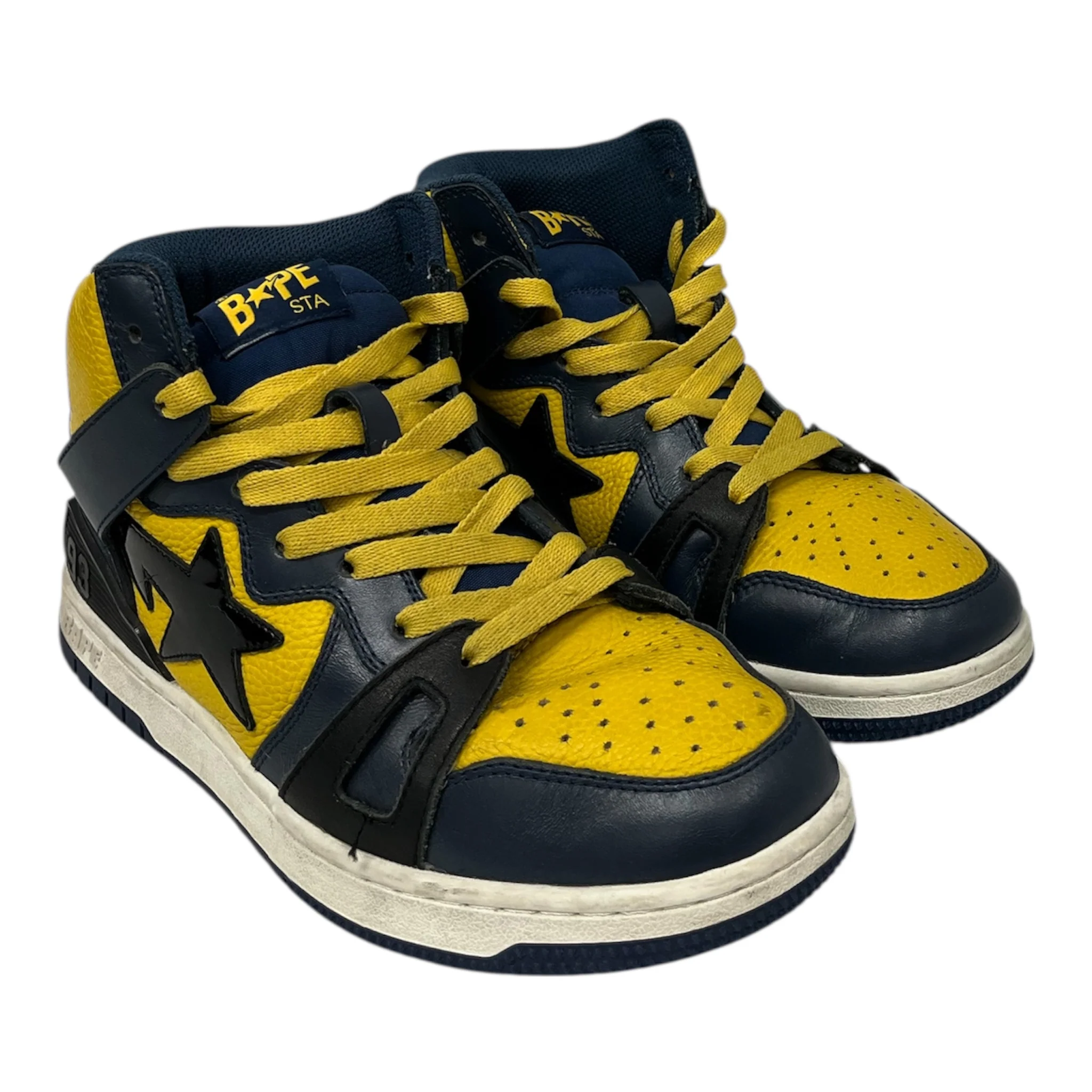 BAPE STA!/Hi-Sneakers/US 7/Leather/NVY/