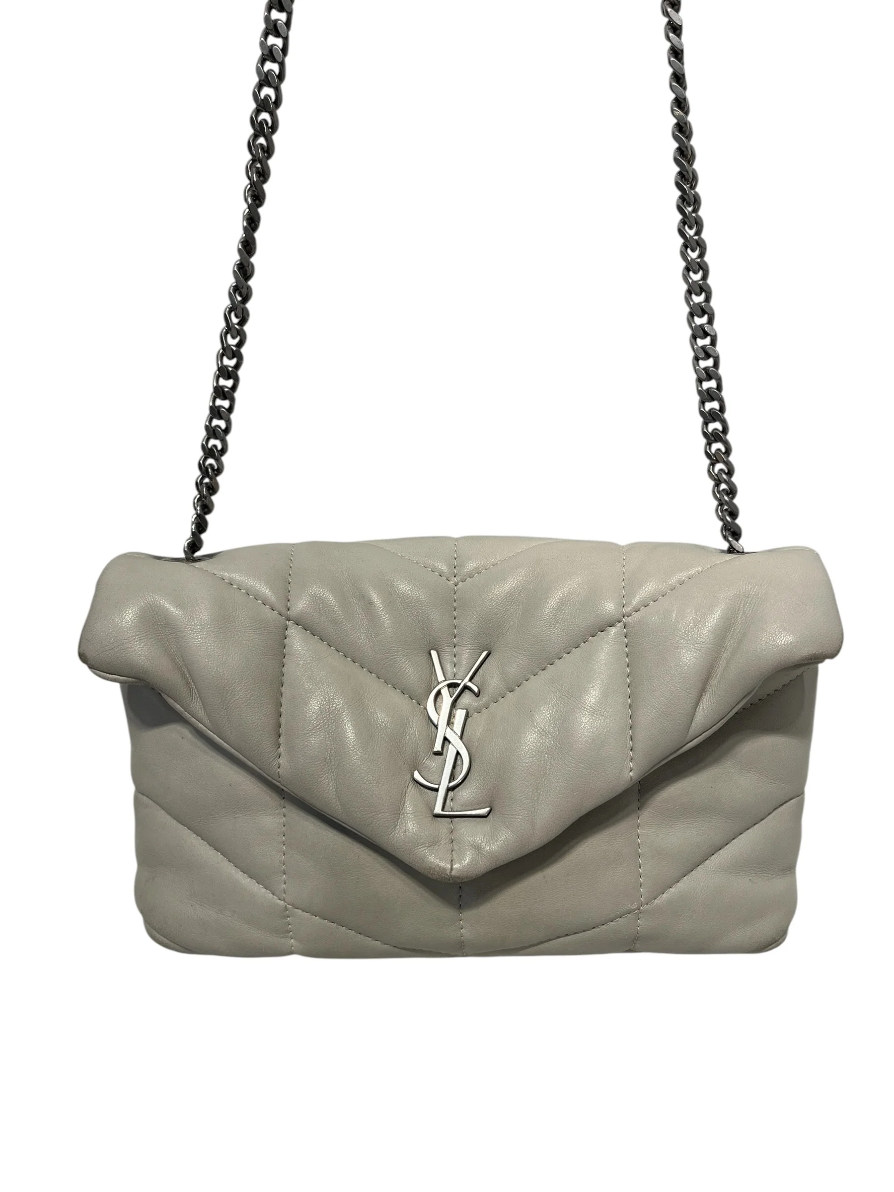 SAINT LAURENT/Cross Body Bag/Leather/WHT/GAB620333.1120
