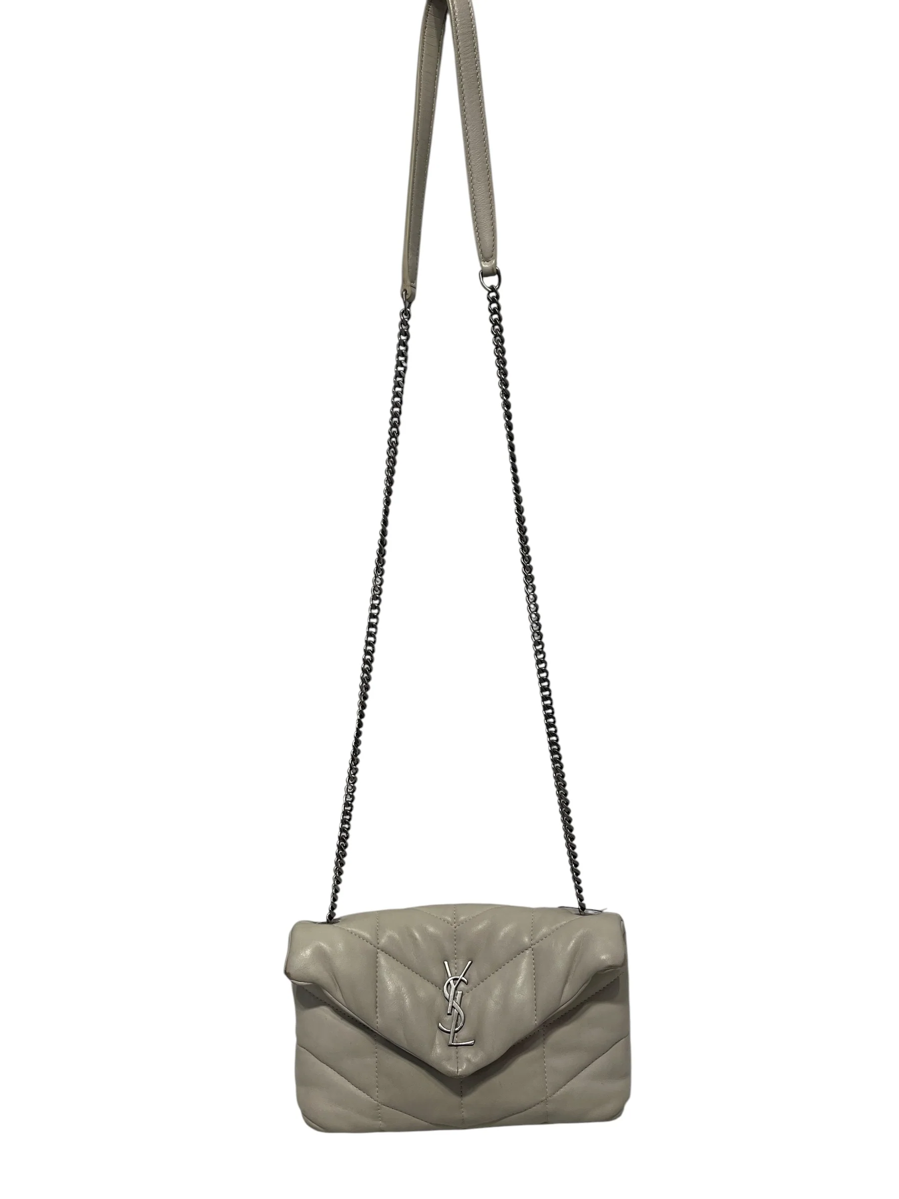SAINT LAURENT/Cross Body Bag/Leather/WHT/GAB620333.1120
