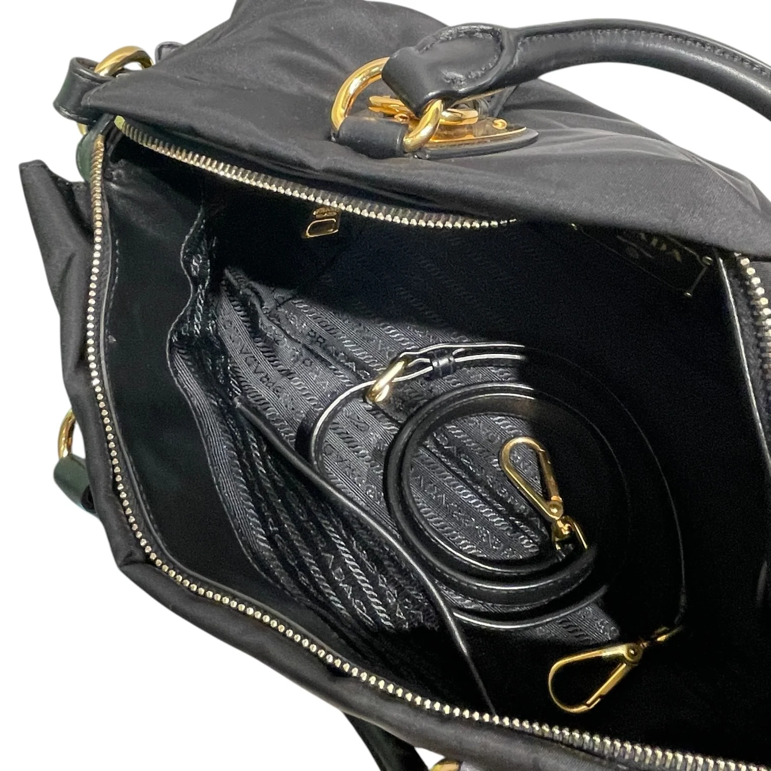 PRADA/Hand Bag/Nylon/BLK/TESSUTO