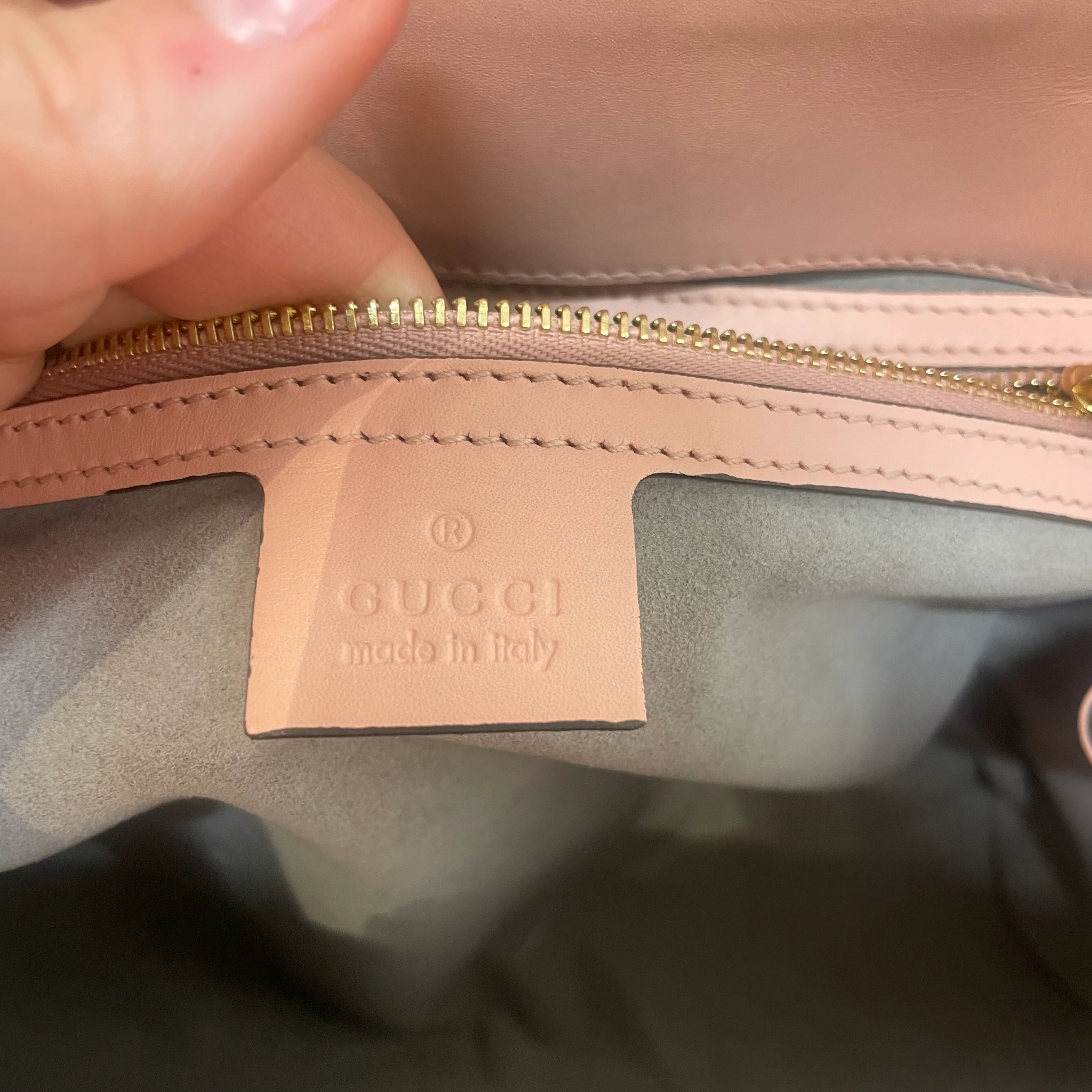 GUCCI/Hand Bag/Leather/PNK/faux pearl nymphaea crossbody