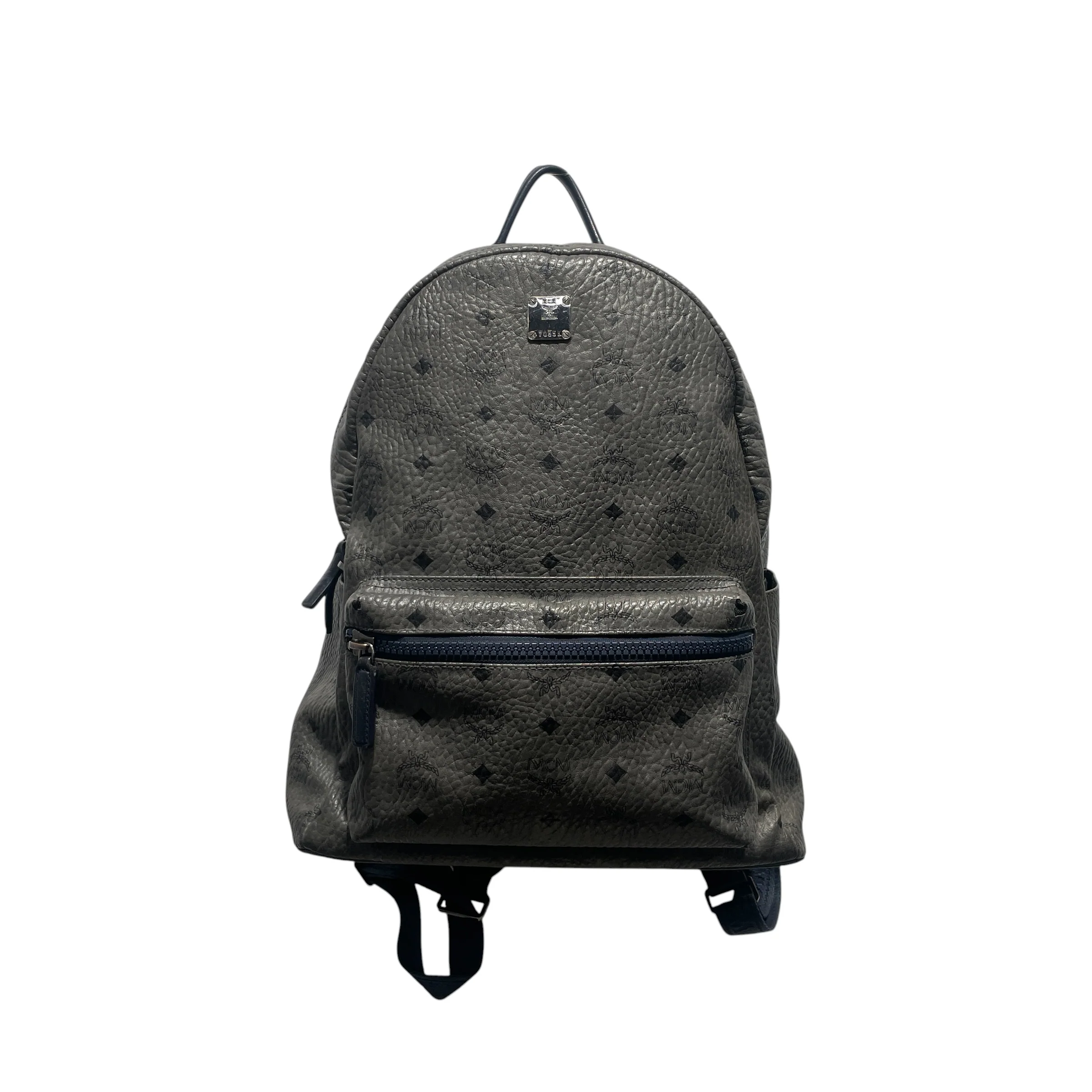 MCM/Backpack/Monogram/Leather/GRY/