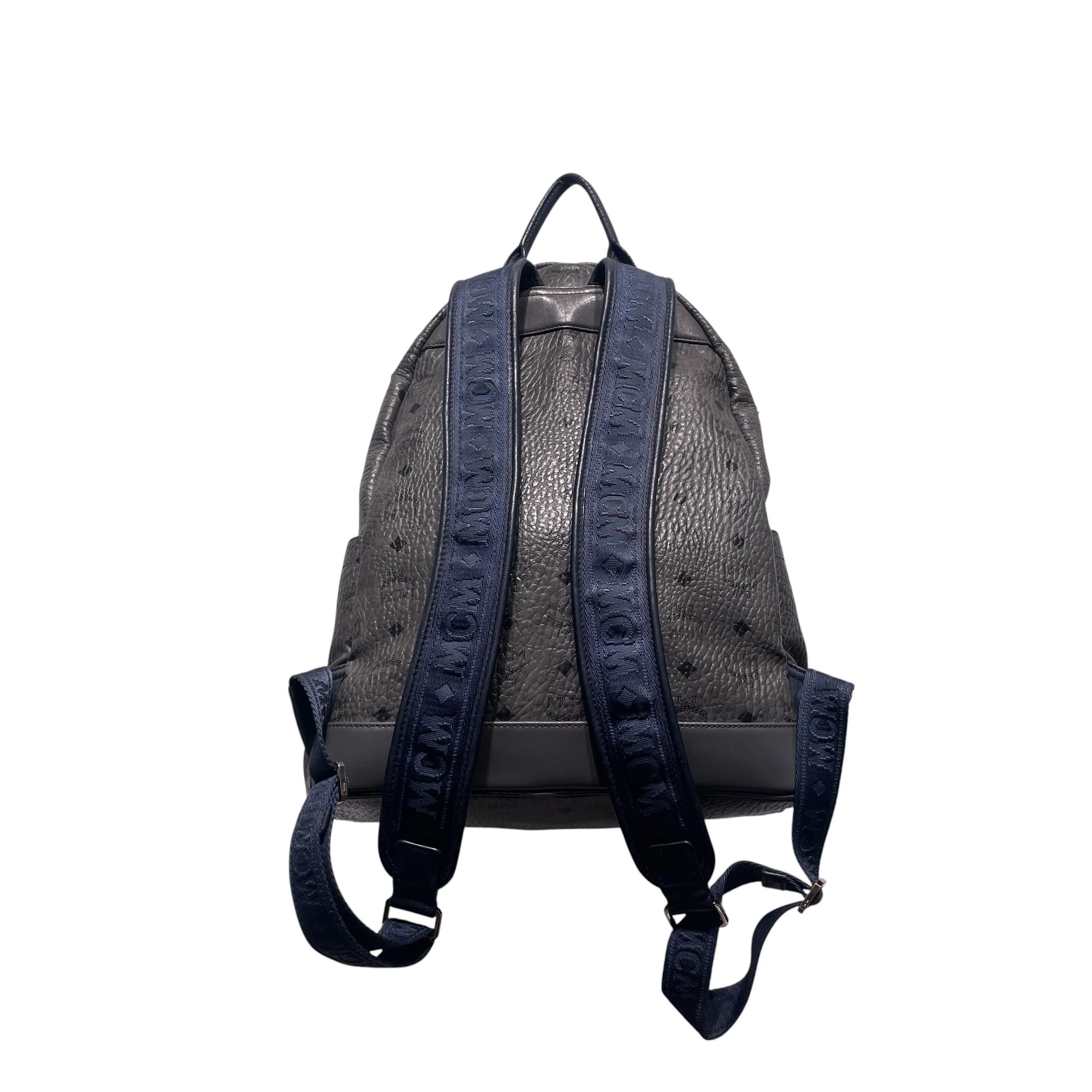 MCM/Backpack/Monogram/Leather/GRY/