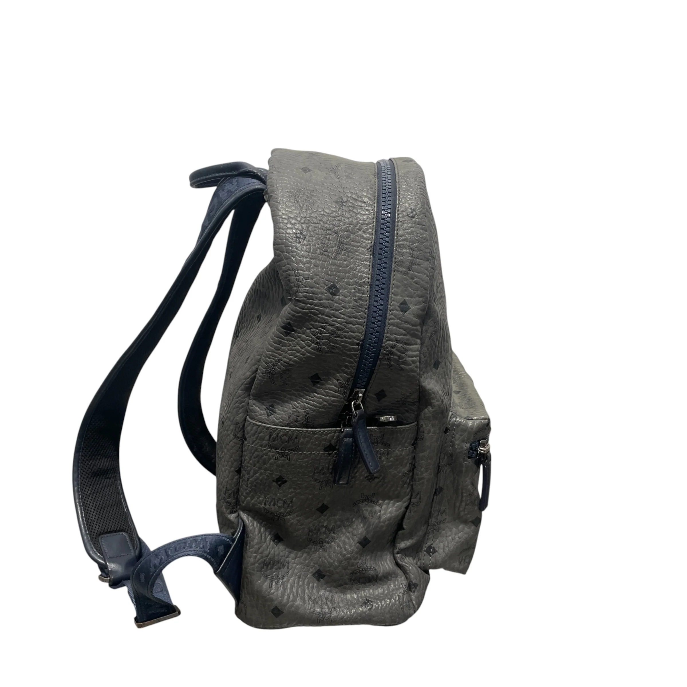 MCM/Backpack/Monogram/Leather/GRY/