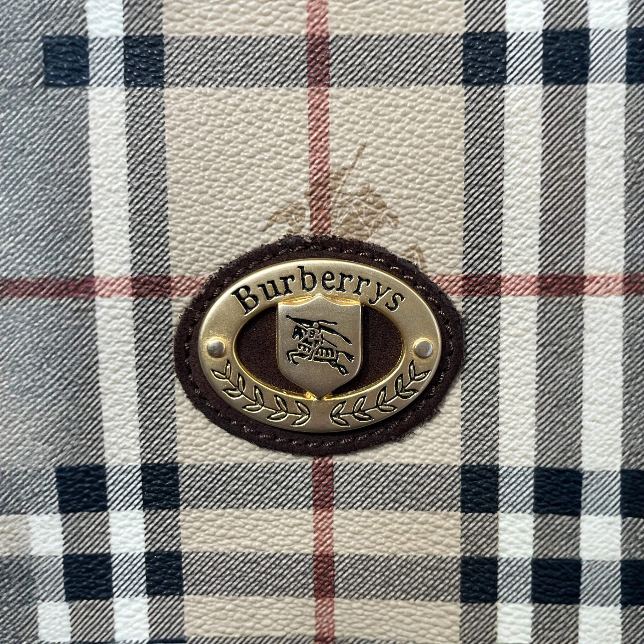 BURBERRYS/Cross Body Bag/Plaid/Leather/CRM/GOLDBURBERRYSHORSE-BRWSUEDE