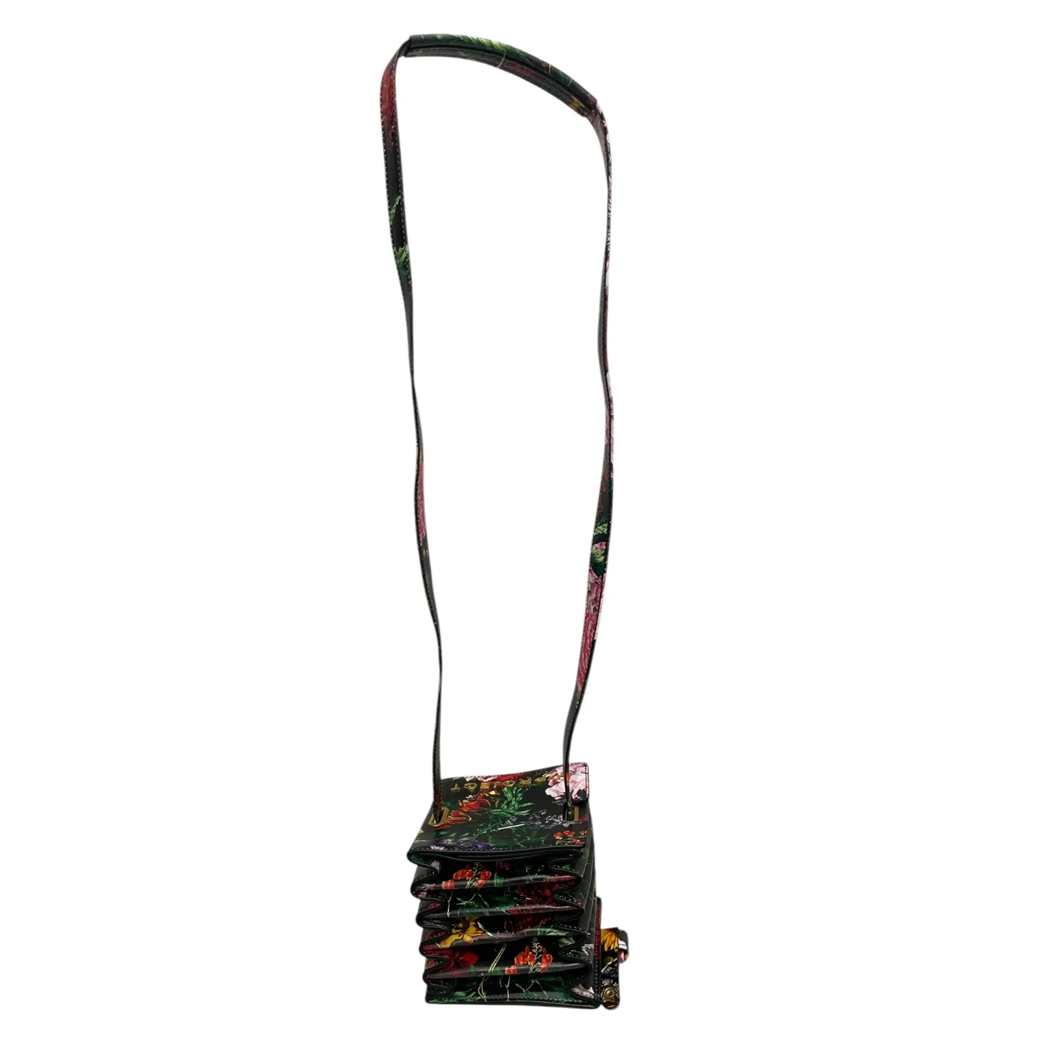 Y/PROJECT/Cross Body Bag/Floral Pattern/Leather/BLK/ACCORDIAN BAG