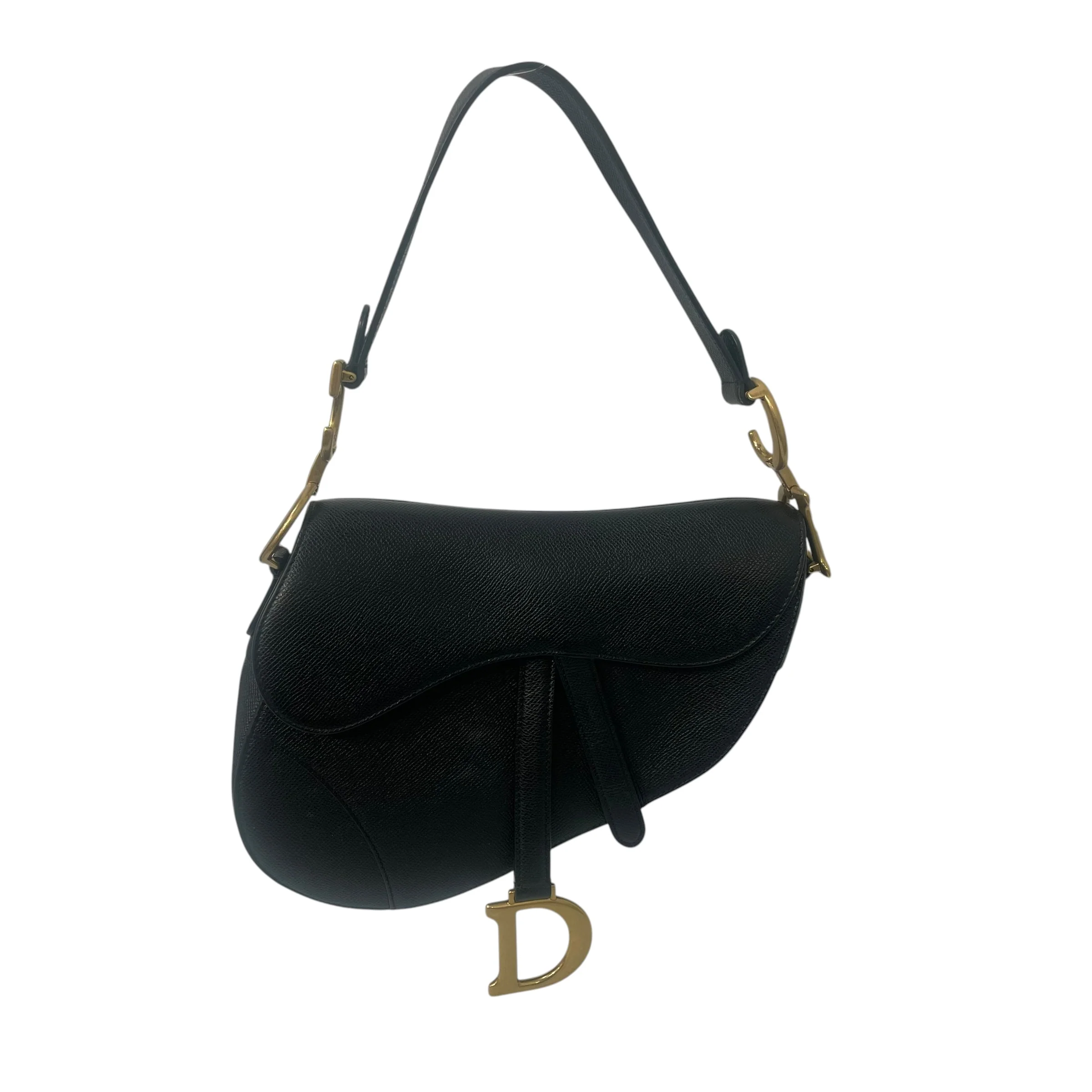 Christian Dior/Hand Bag/Leather/BLK/Saddle Bag