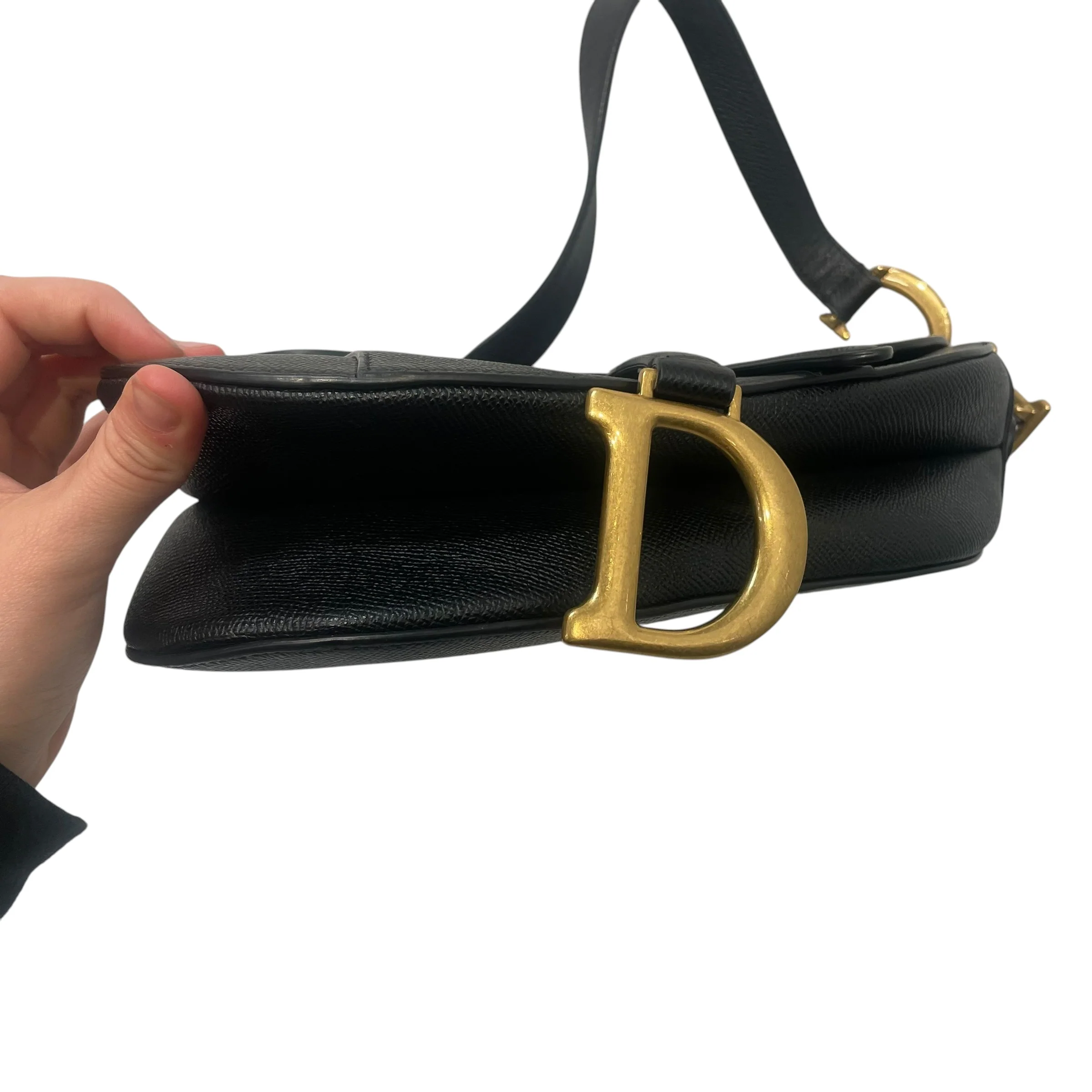 Christian Dior/Hand Bag/Leather/BLK/Saddle Bag