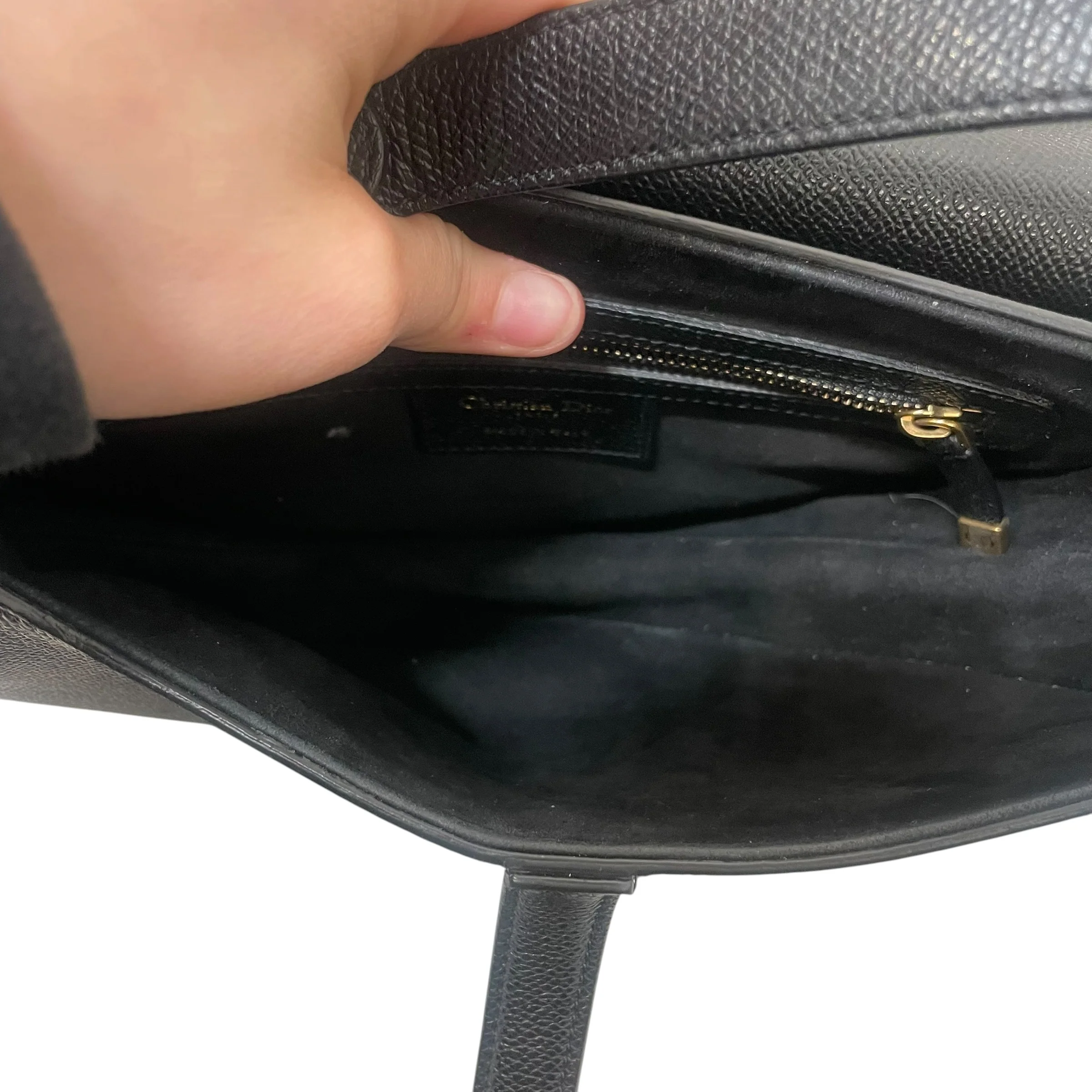 Christian Dior/Hand Bag/Leather/BLK/Saddle Bag