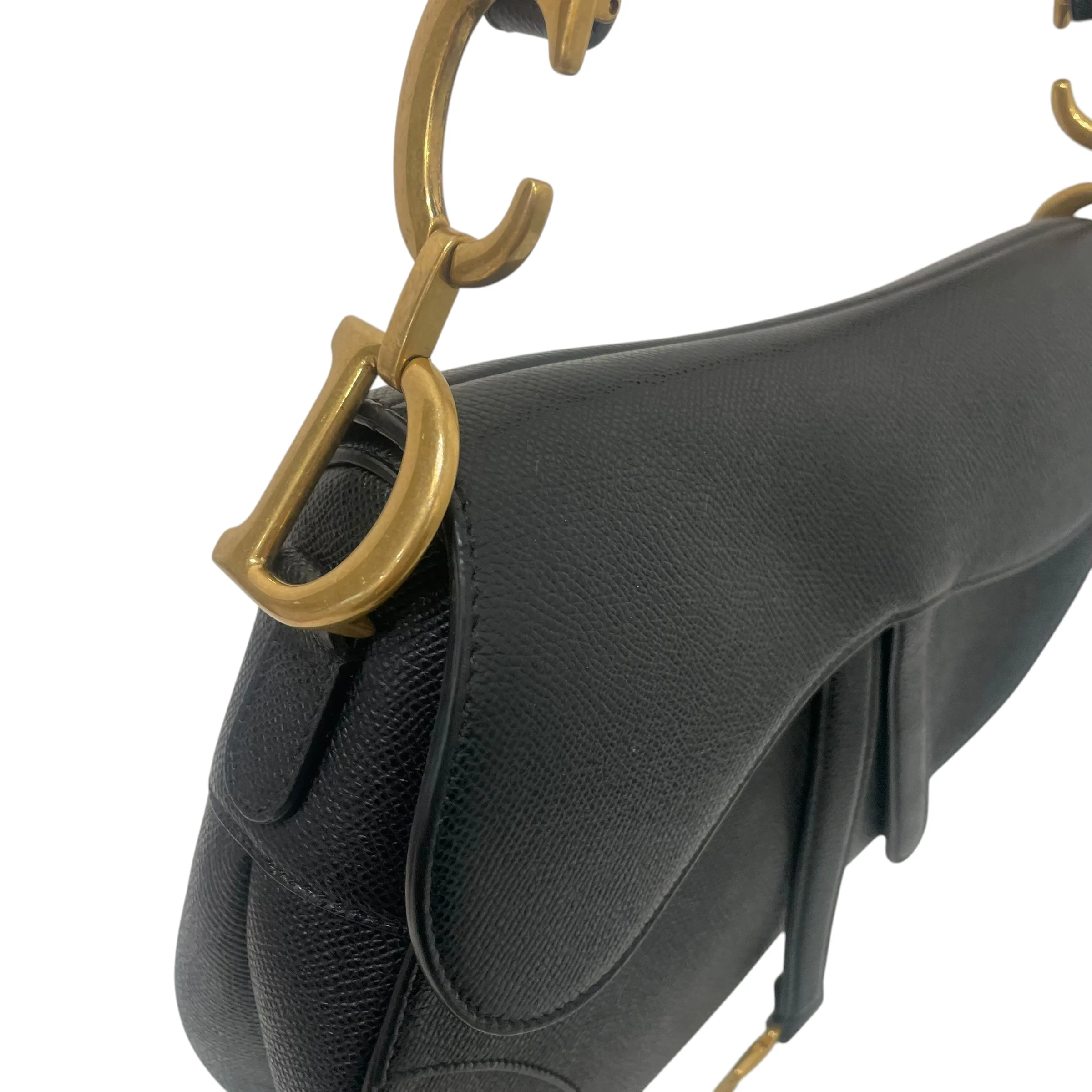 Christian Dior/Hand Bag/Leather/BLK/Saddle Bag