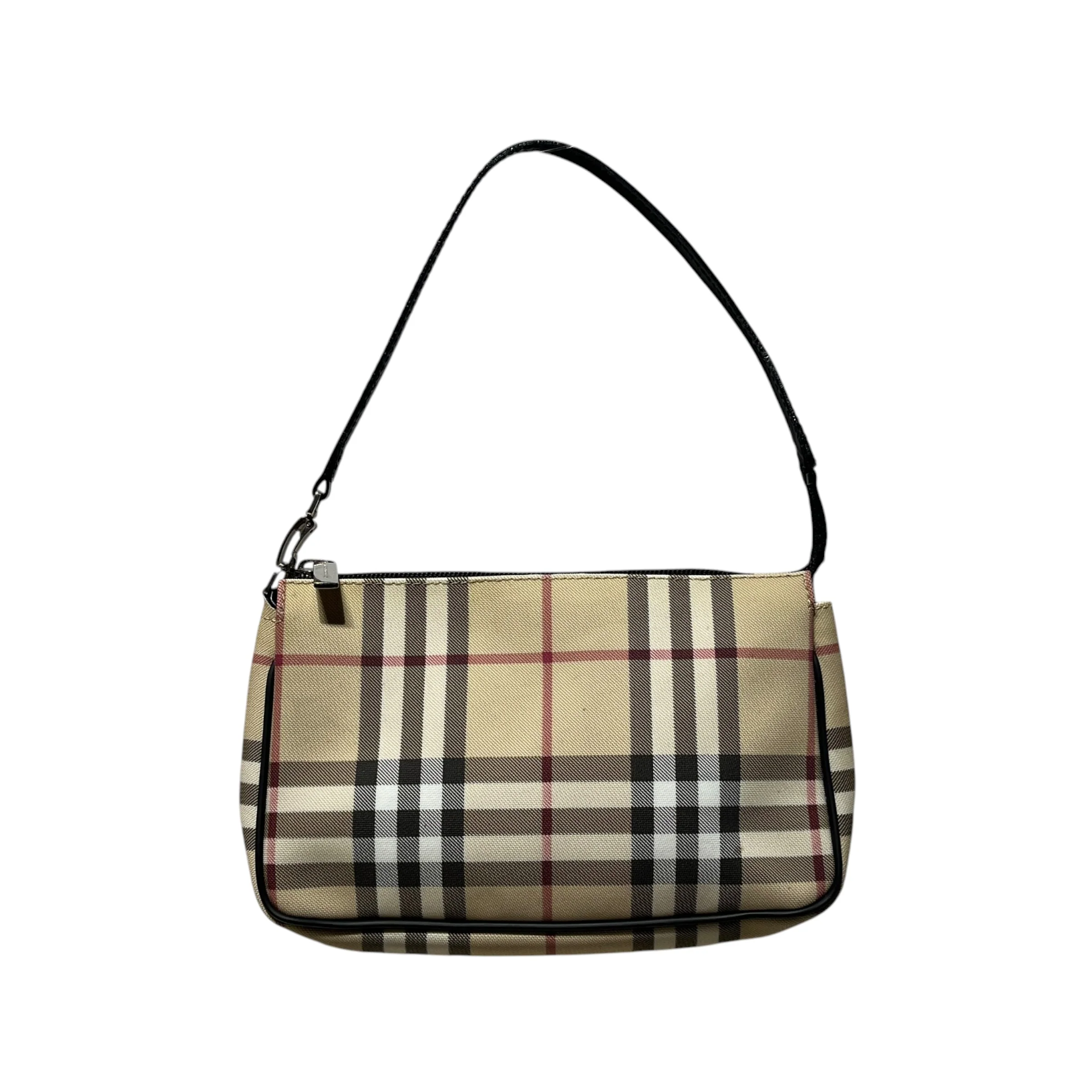 BURBERRY/Hand Bag/Plaid/Leather/BEG/
