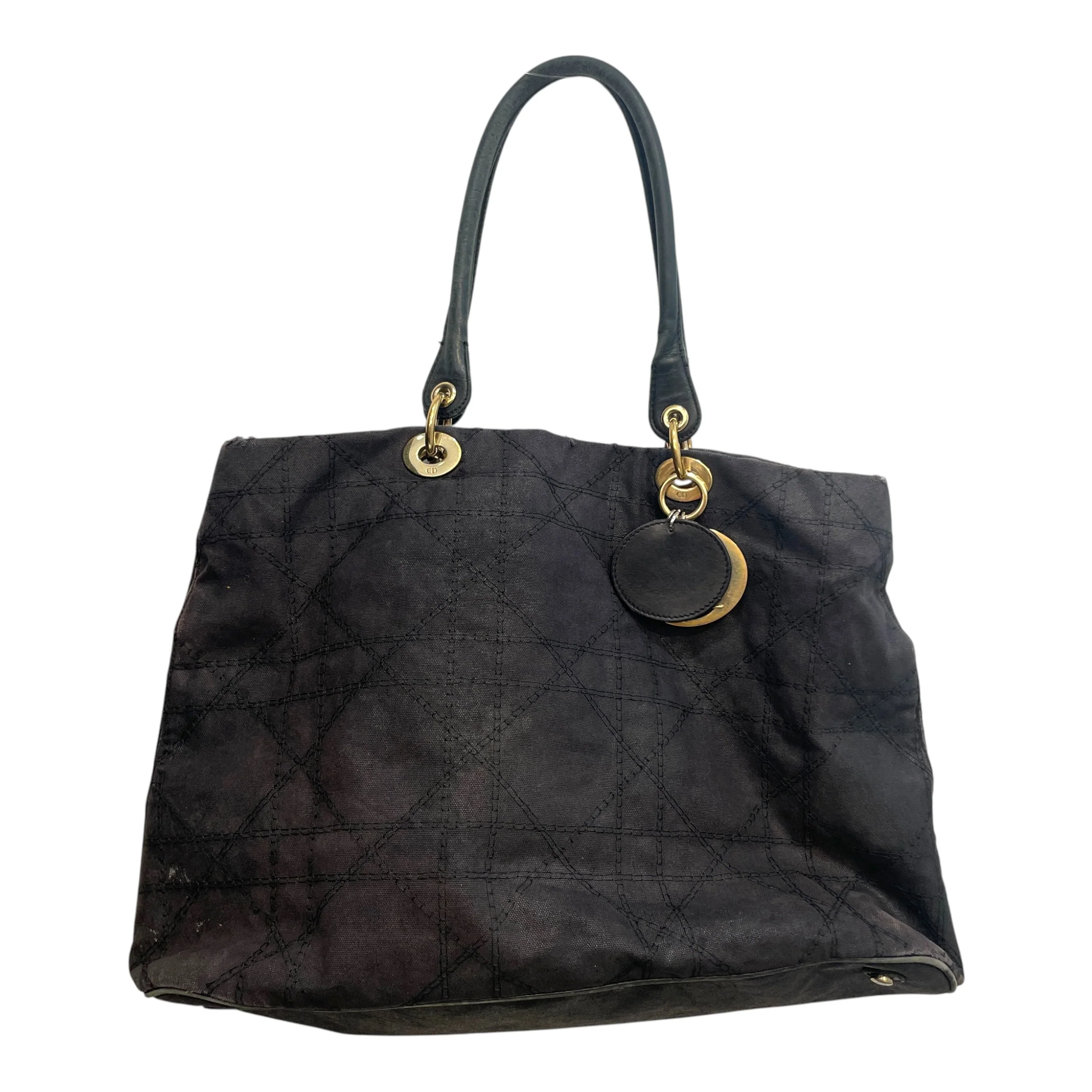 Christian Dior/Tote Bag/Cotton/BLK/Quilted Cloth Tote