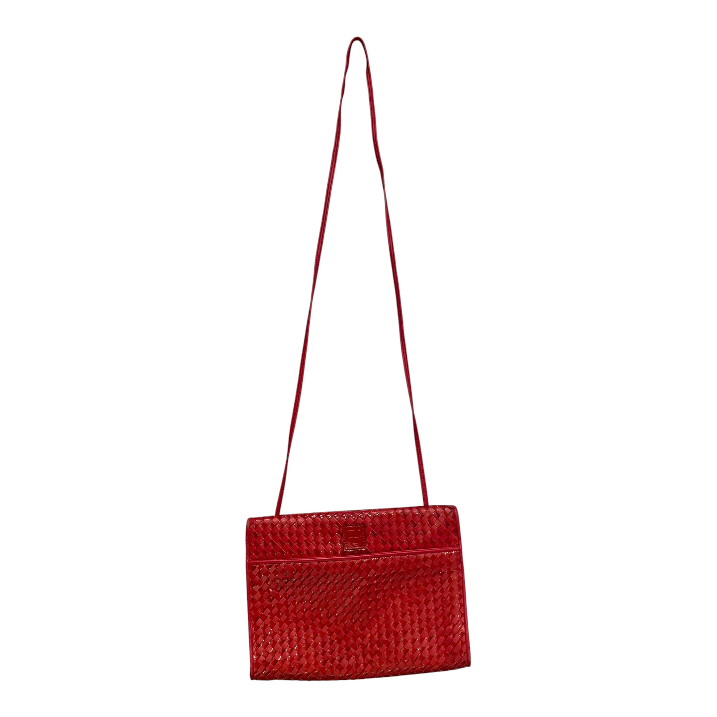 FENDI/Cross Body Bag/Leather/RED/ Vintage Woven Bag