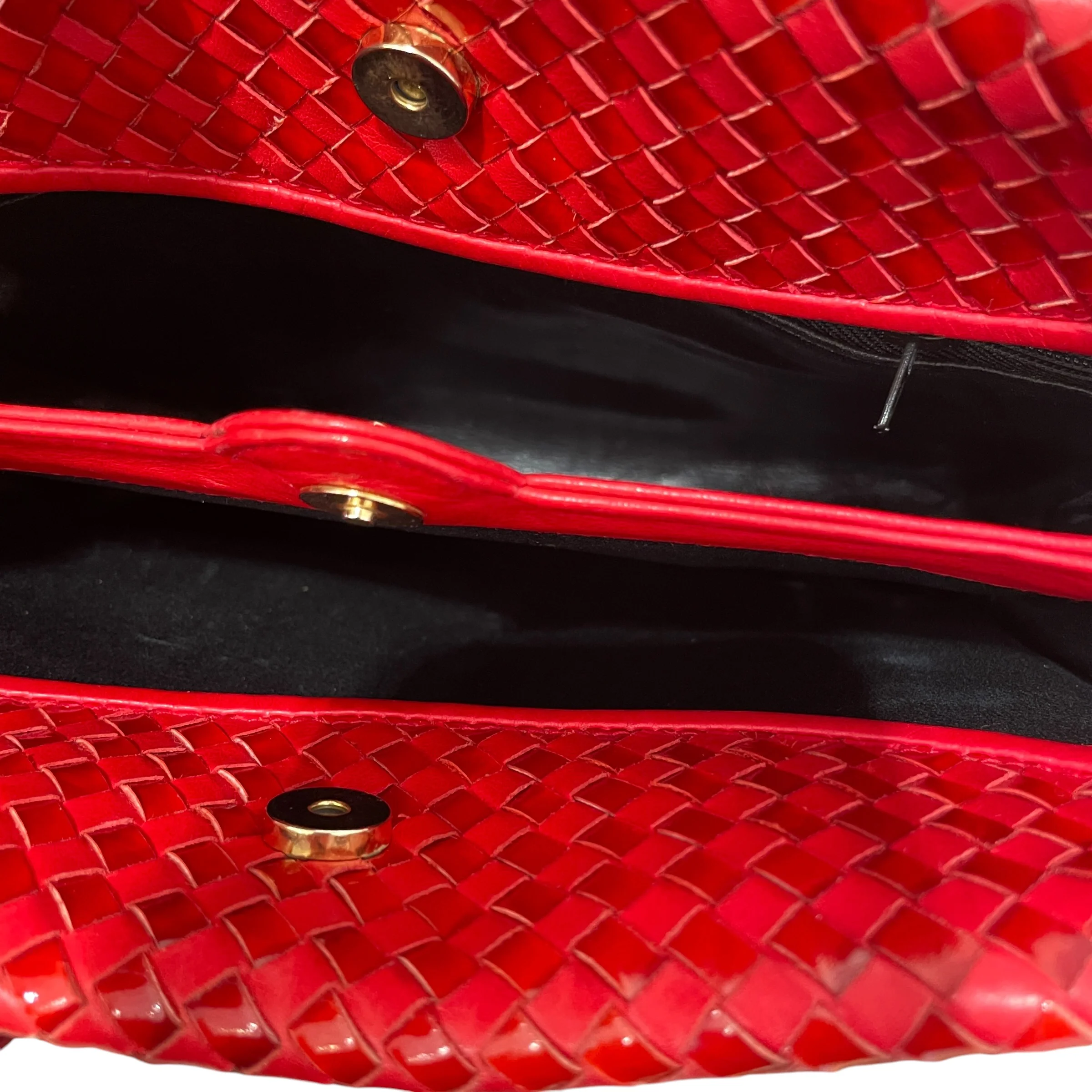 FENDI/Cross Body Bag/Leather/RED/ Vintage Woven Bag