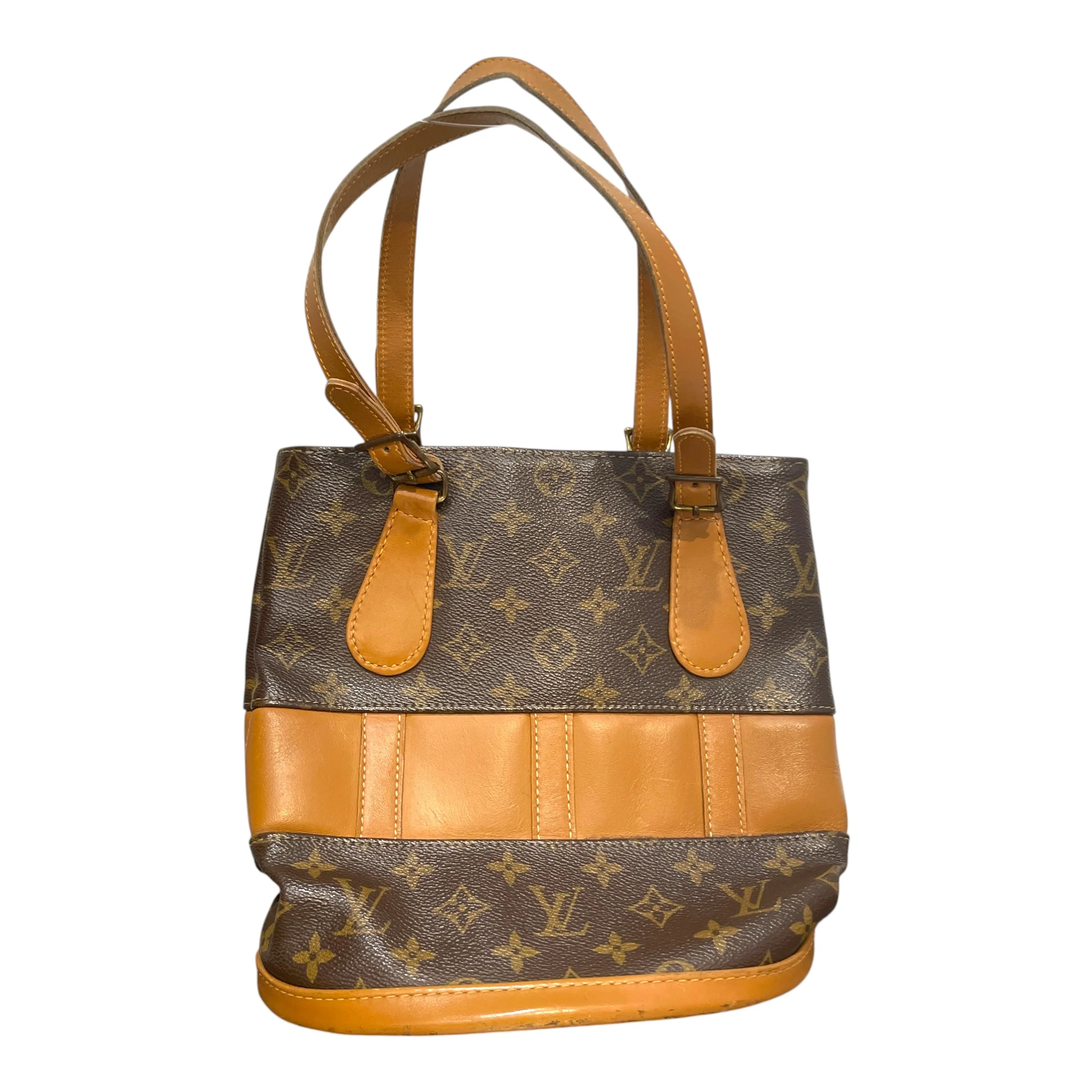 LOUIS VUITTON/Hand Bag/Monogram/Leather/BRW/Monogram Bucket PM