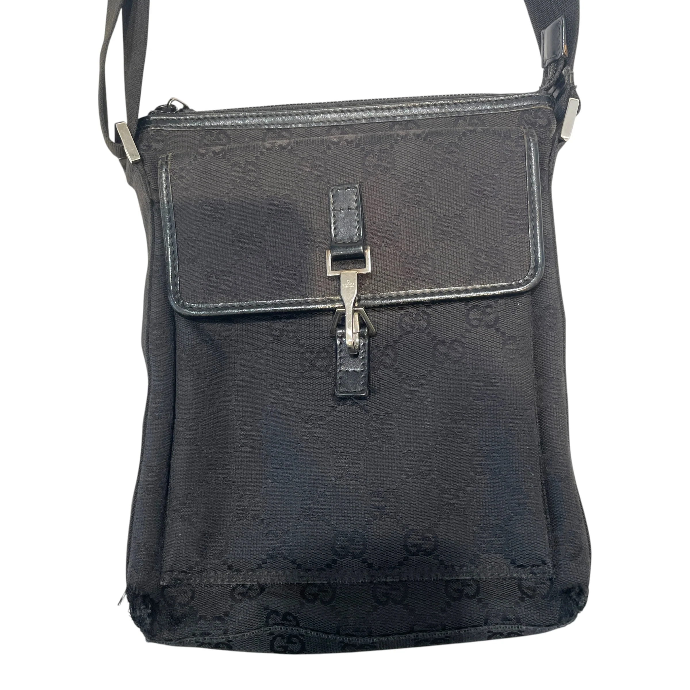 GUCCI/Cross Body Bag/Cotton/BLK/GG Monogram Jackie Bag