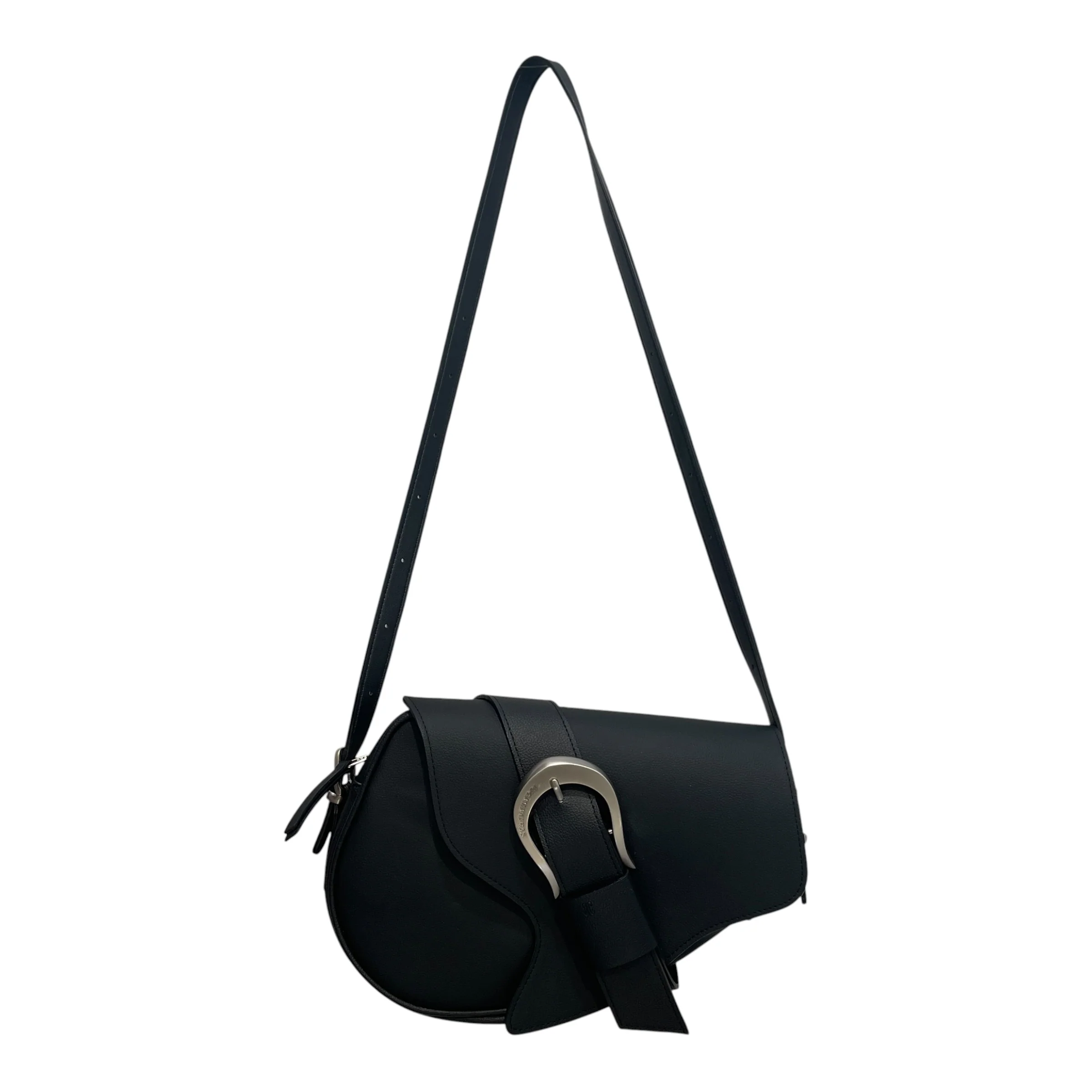 IUGAMAKARAS/Cross Body Bag/Leather/BLK/Horseshoe Buckle Holster Bag