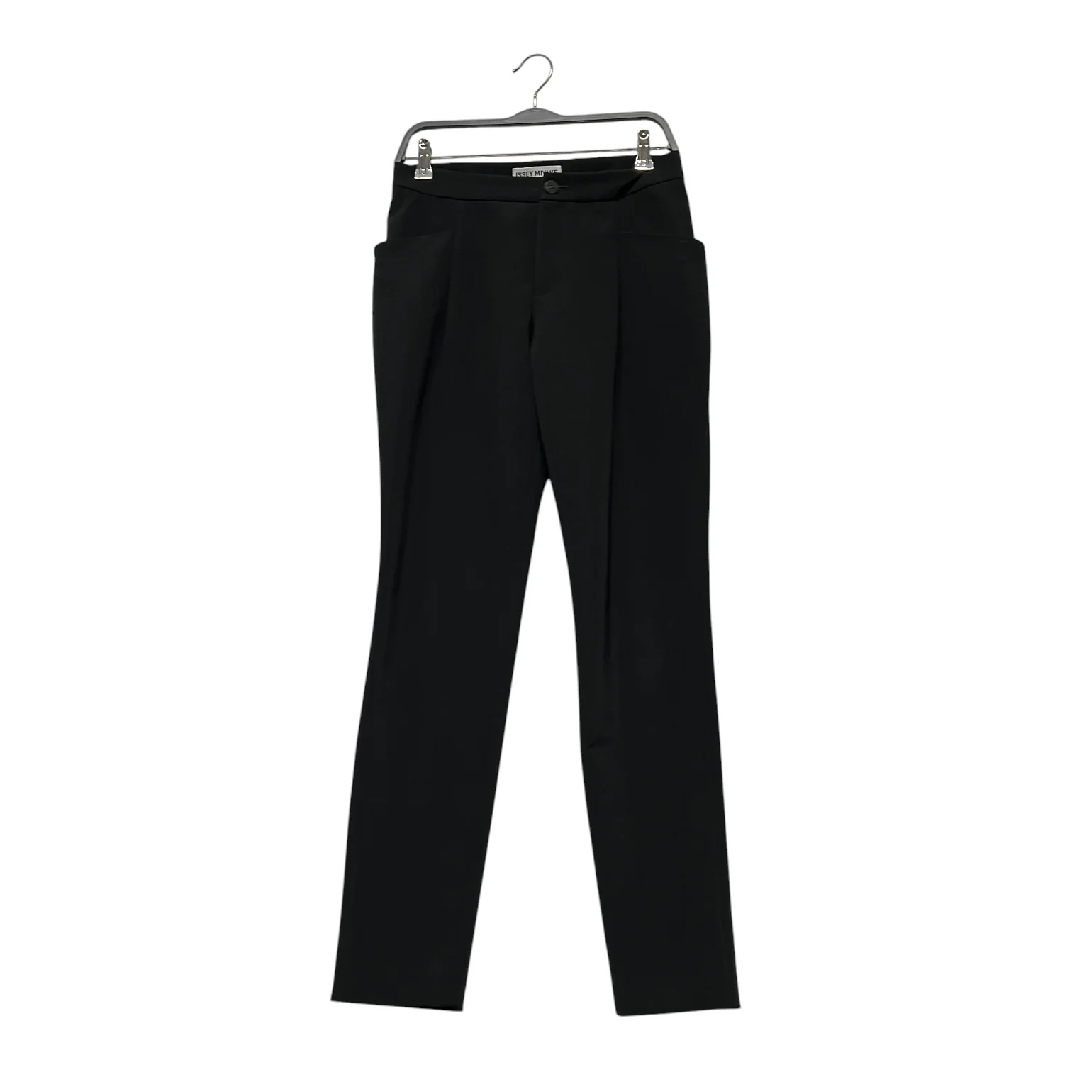 ISSEY MIYAKE/Skinny Pants/2/Cotton/BLK/TROUSERS TAPERED ROUND HIP