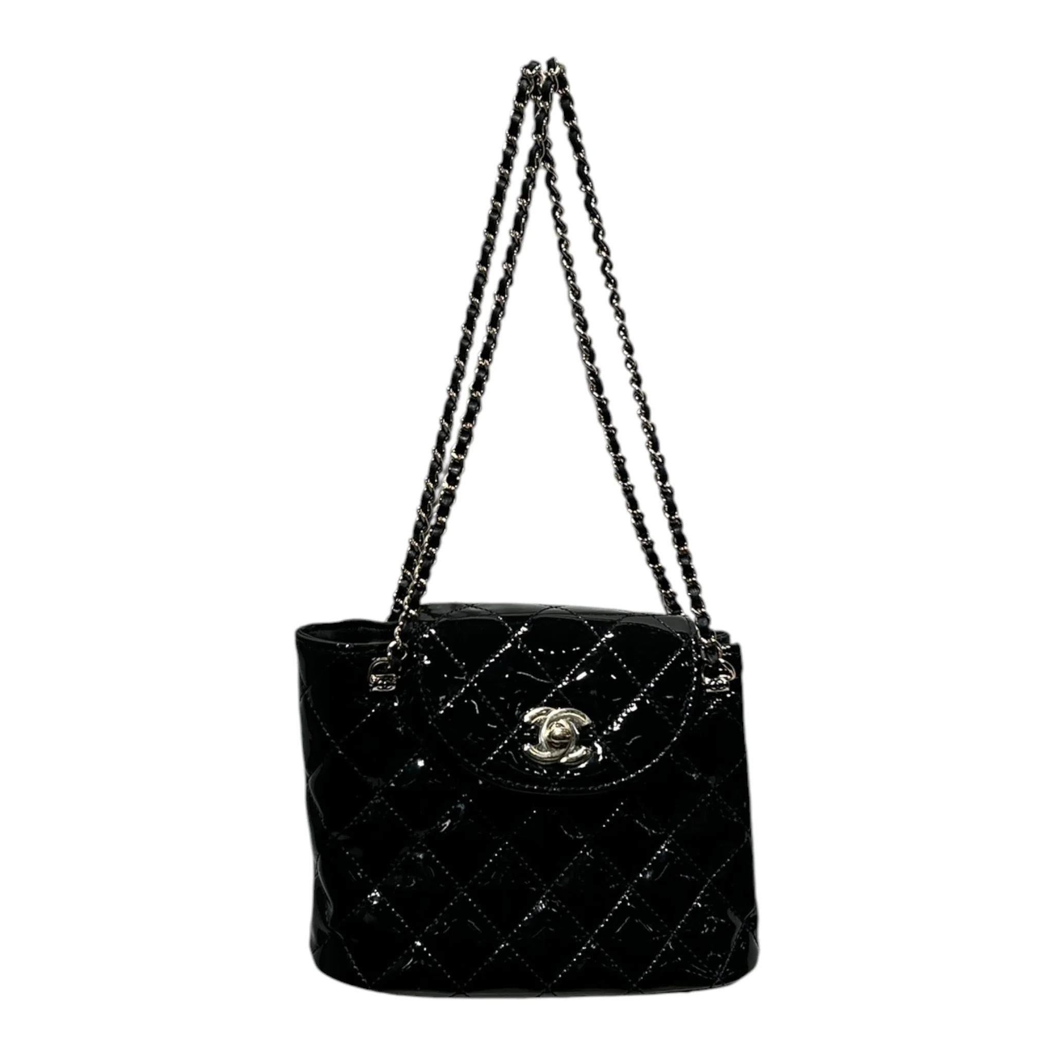 CHANEL/Bag/Leather/BLK/SMALL FLAP HOBO BAG
