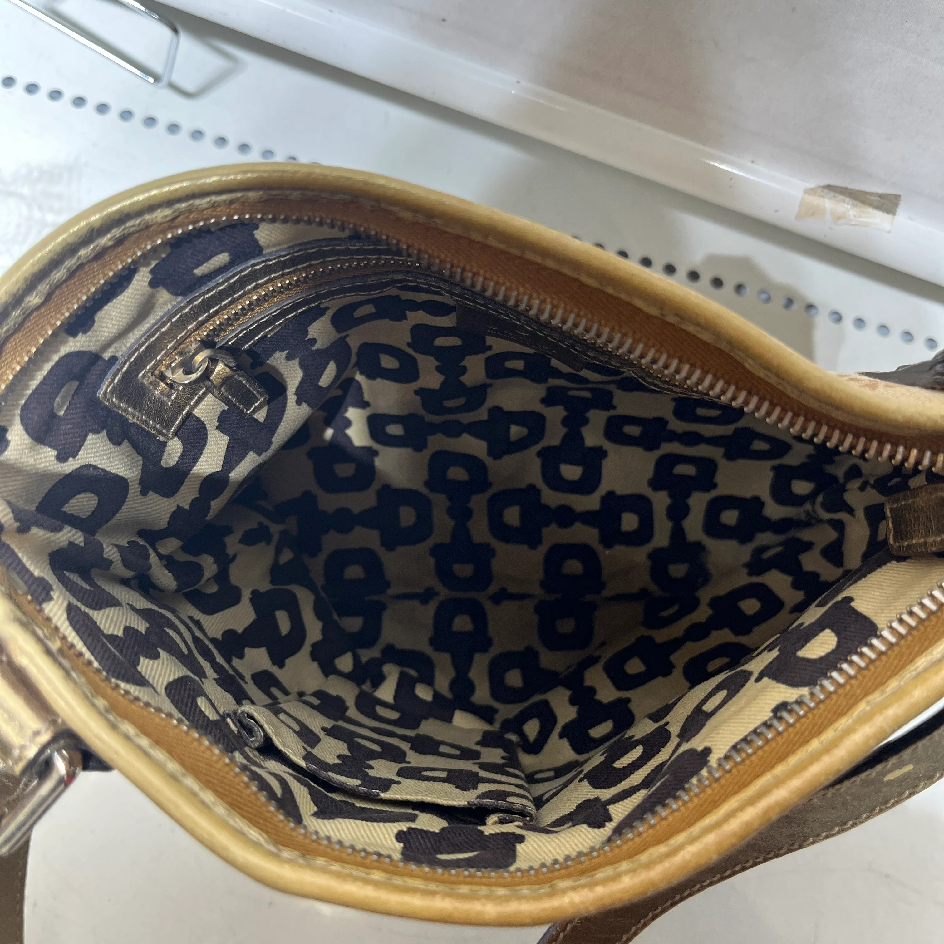 GUCCI/Cross Body Bag/Monogram/Cotton/KHK/HEART CHARM