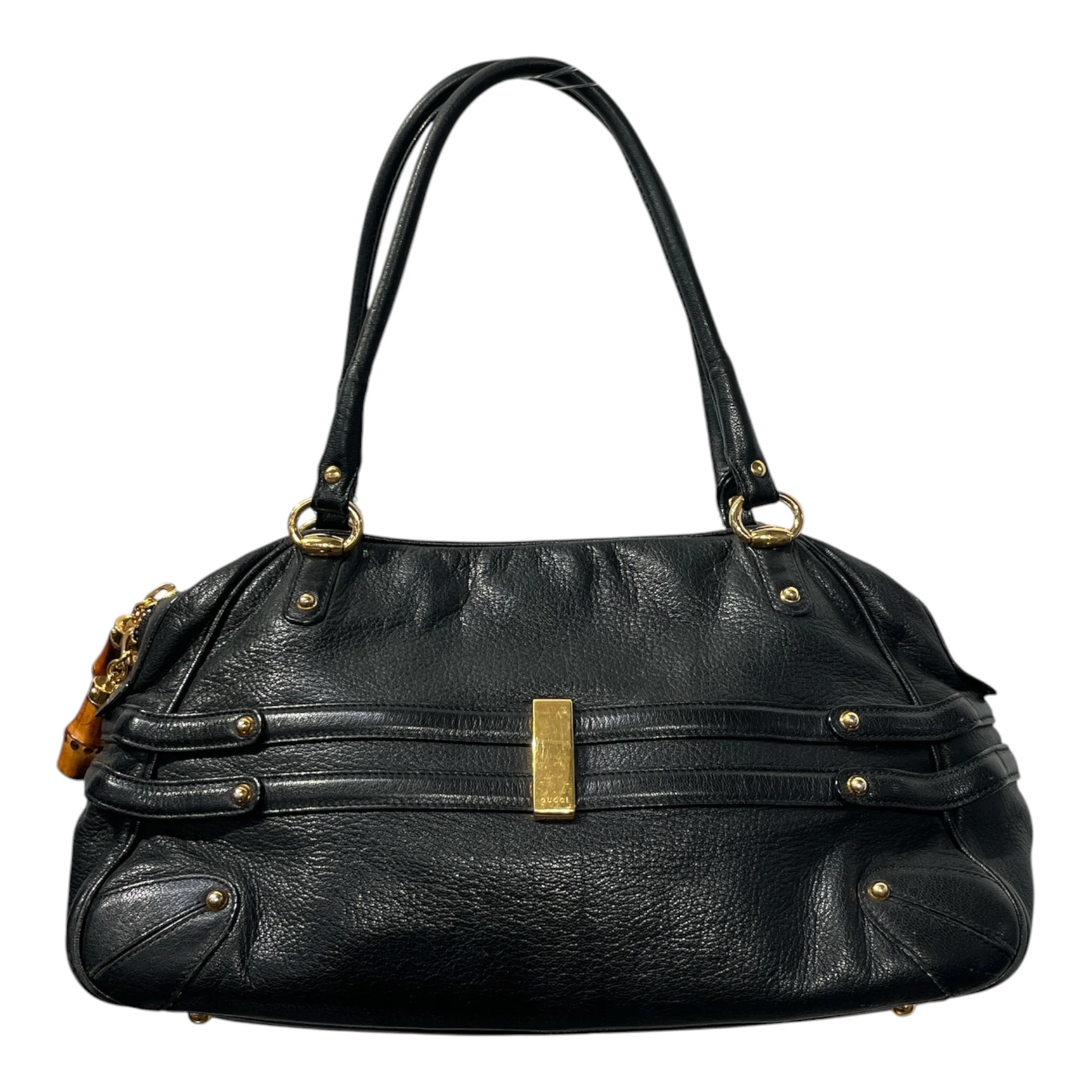 GUCCI/Hand Bag/Leather/BLK/HORSEBIT WAVE SHOULDER BAG