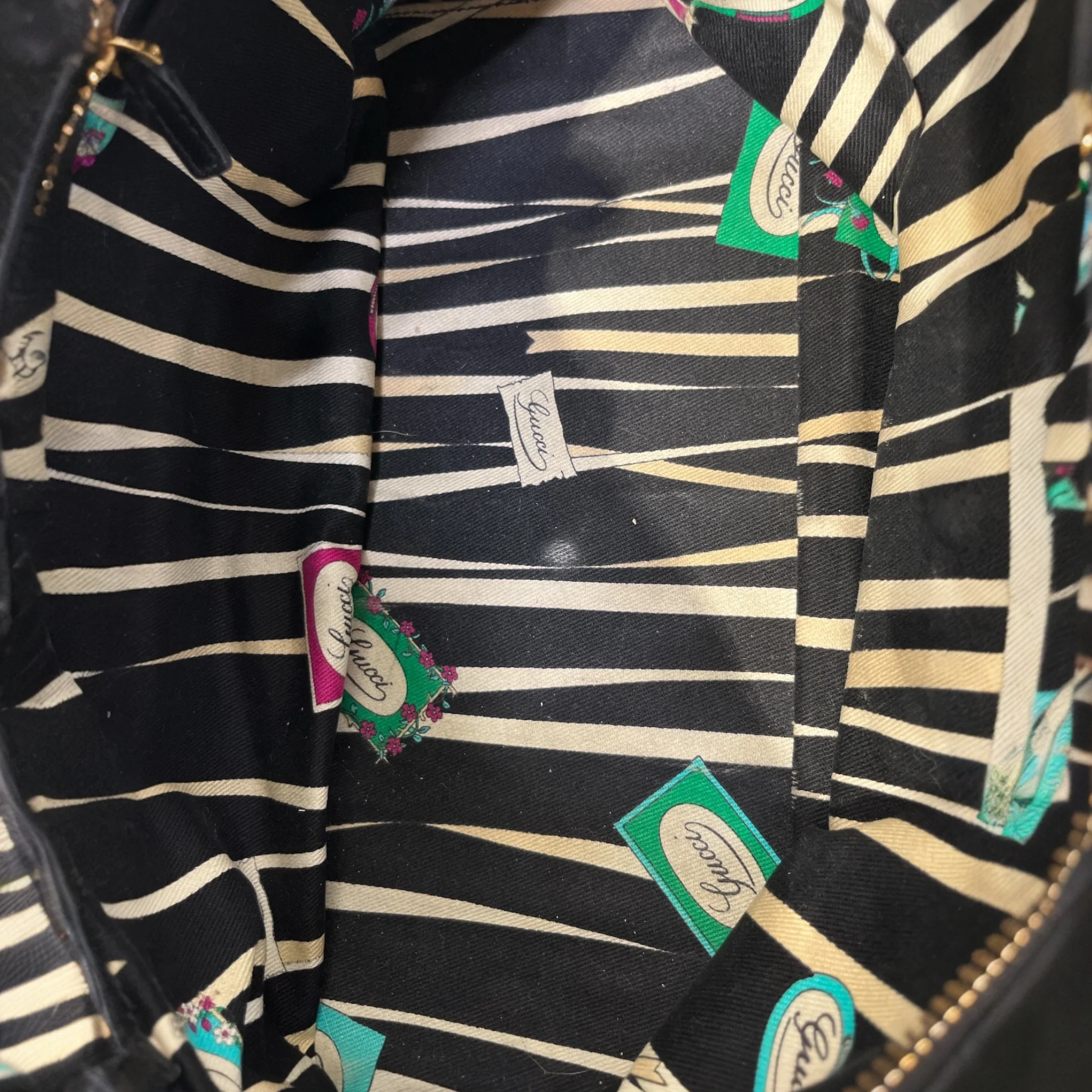 GUCCI/Hand Bag/Leather/BLK/HORSEBIT WAVE SHOULDER BAG