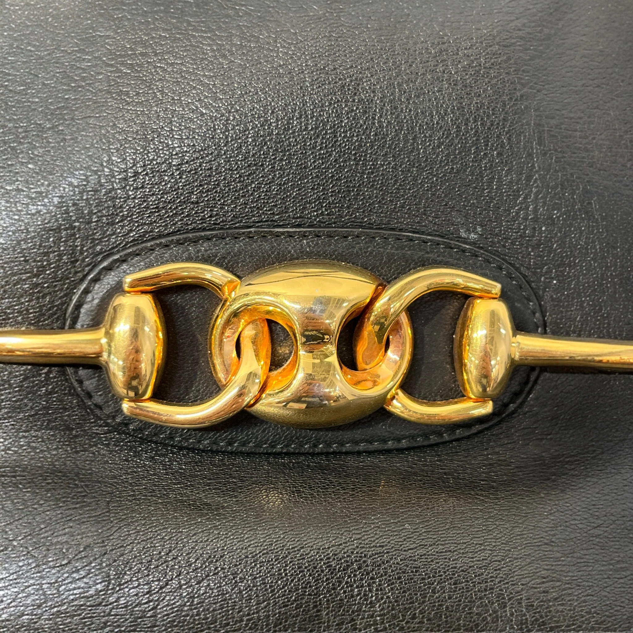 GUCCI/Hand Bag/Leather/BLK/HORSEBIT WAVE SHOULDER BAG