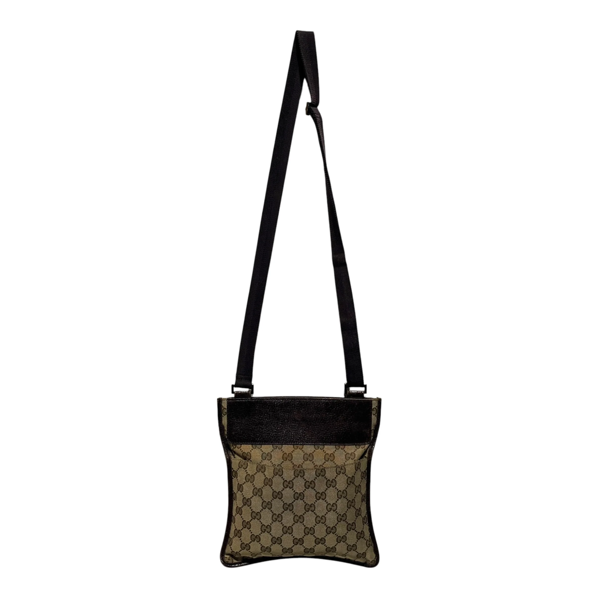 GUCCI/Cross Body Bag/Monogram/Cotton/BRW/VINTAGE CROSSBODY