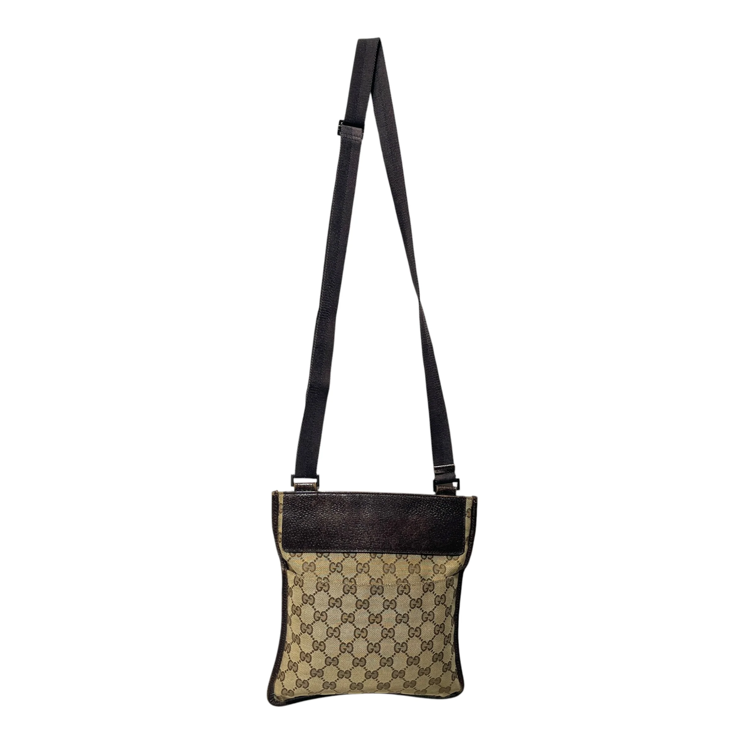 GUCCI/Cross Body Bag/Monogram/Cotton/BRW/VINTAGE CROSSBODY