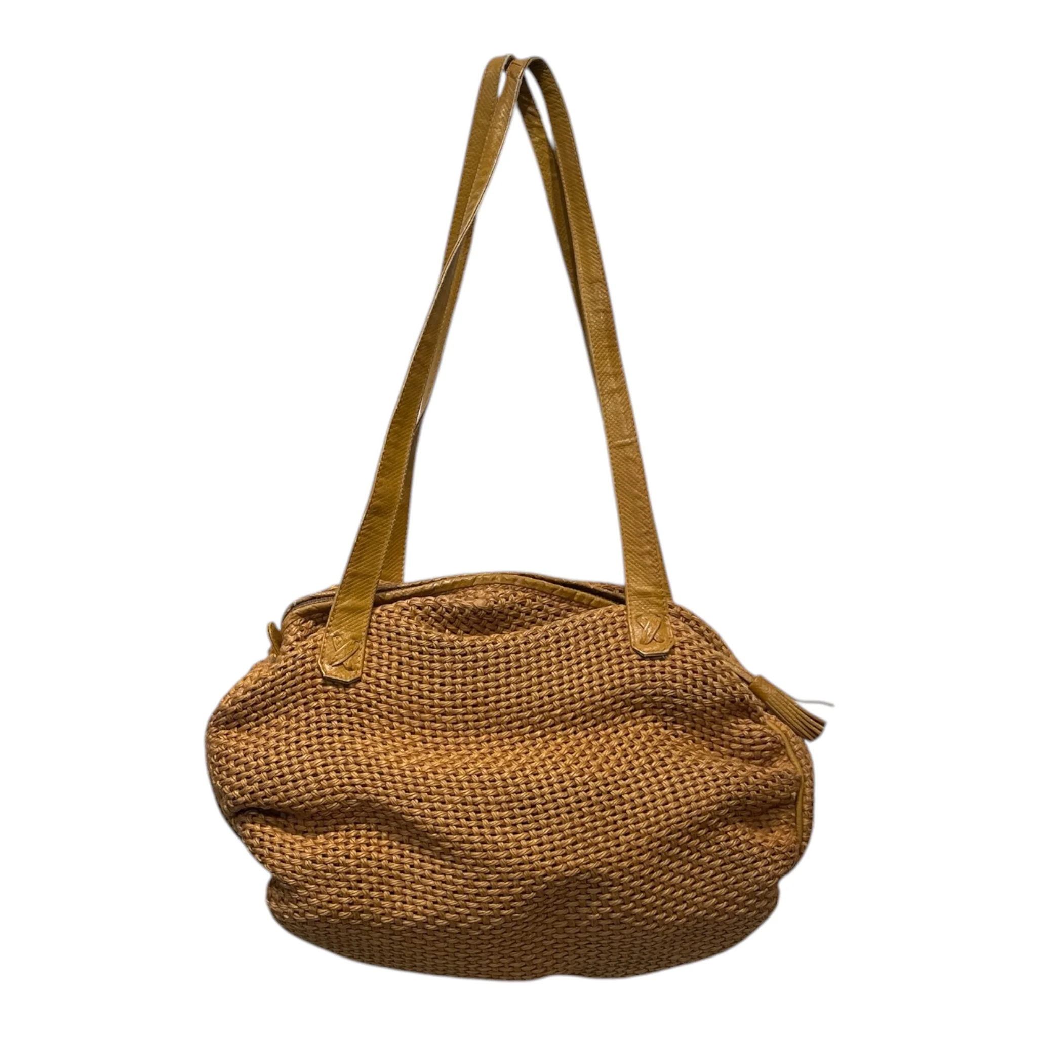 BOTTEGA VENETA/Bag/CML/RAFFIA WOVEN TASSLE ZIPPER