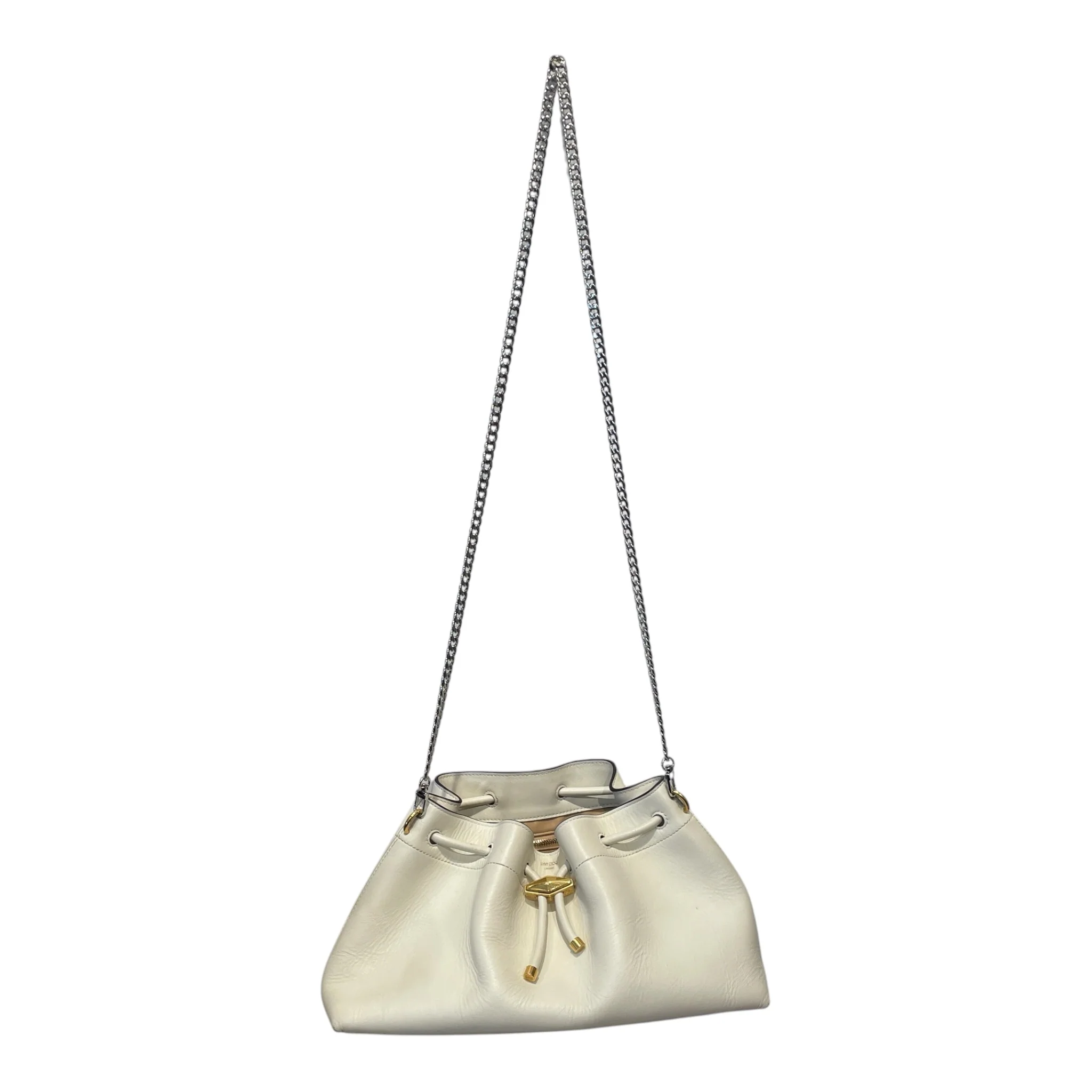 JIMMY CHOO/Hand Bag/Leather/CRM/SMALL CINCH BAG