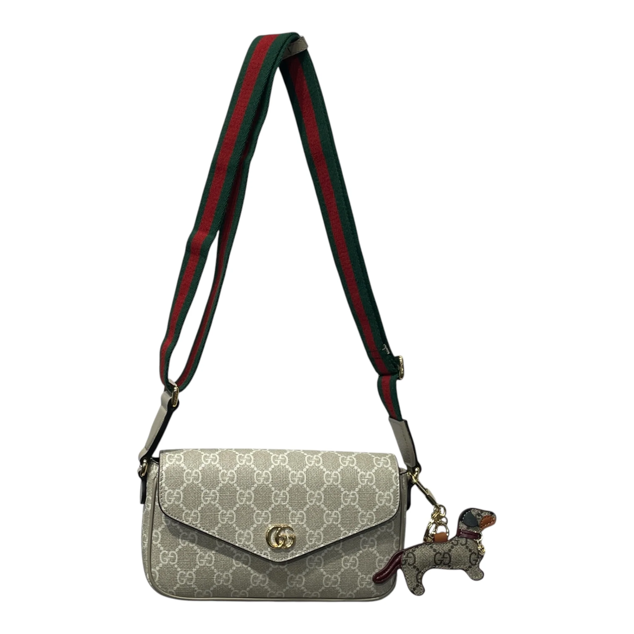 GUCCI/Cross Body Bag/Monogram/Leather/GRY/OPHIDIA LEATHER CROSSBODY