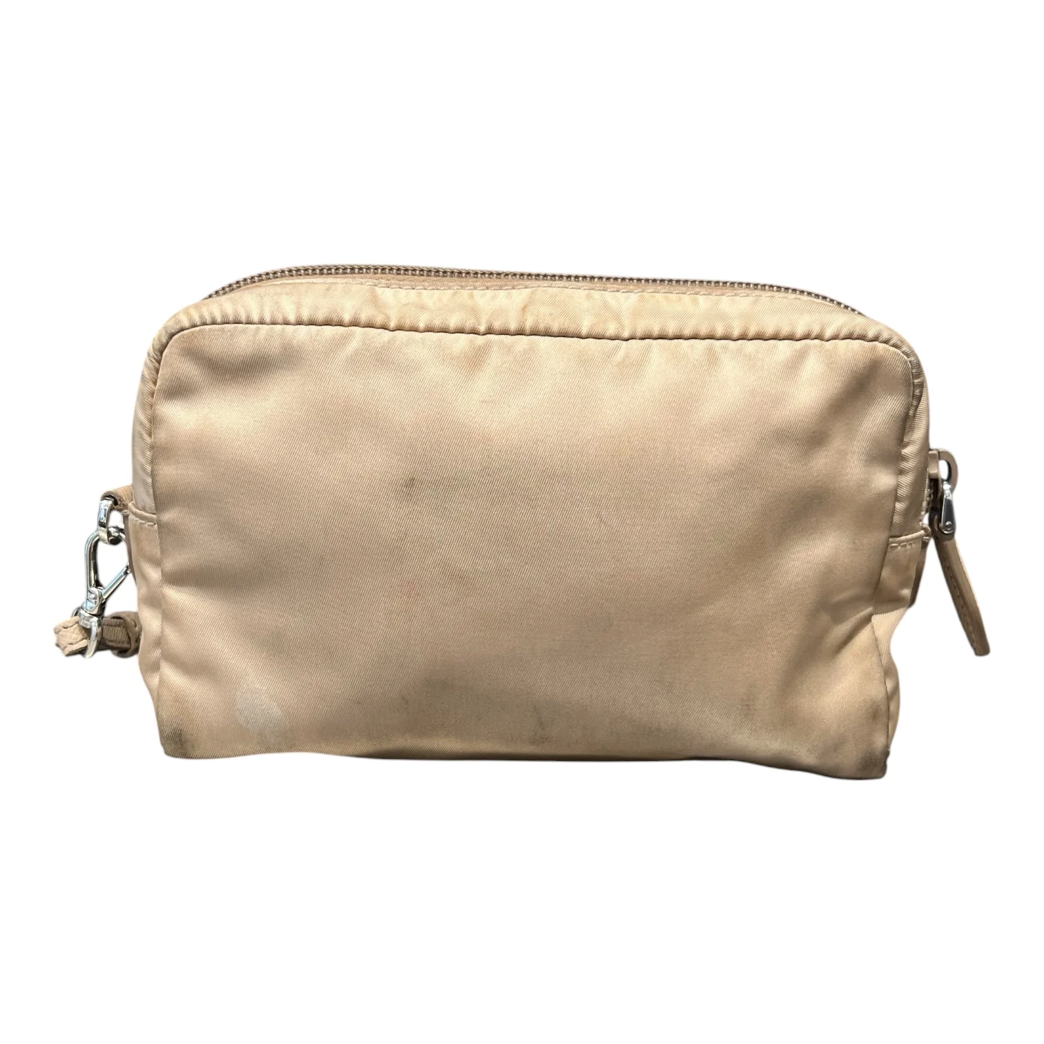 PRADA/Clutch Bag/Nylon/BEG/Re-edition Nylon Pouch