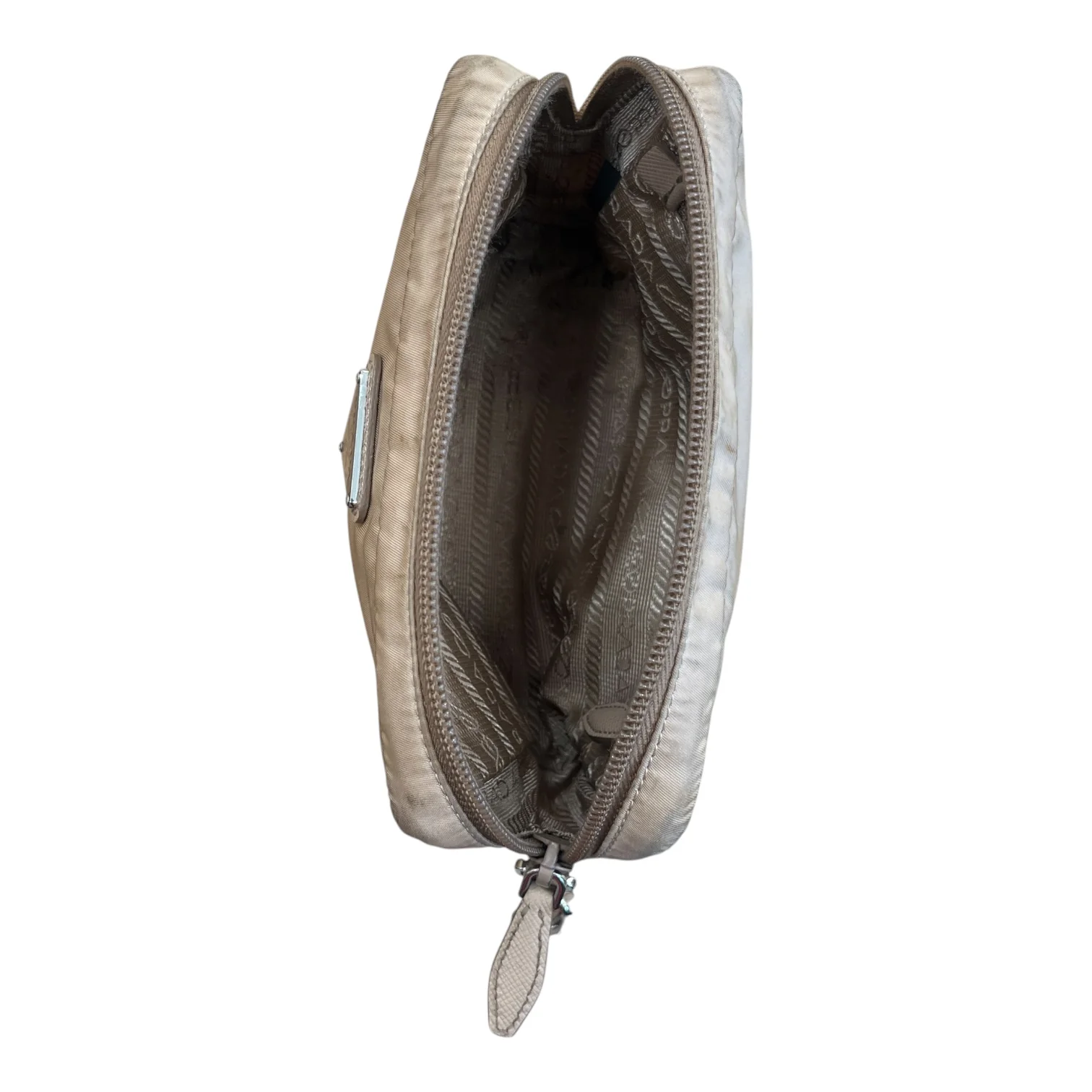 PRADA/Clutch Bag/Nylon/BEG/Re-edition Nylon Pouch