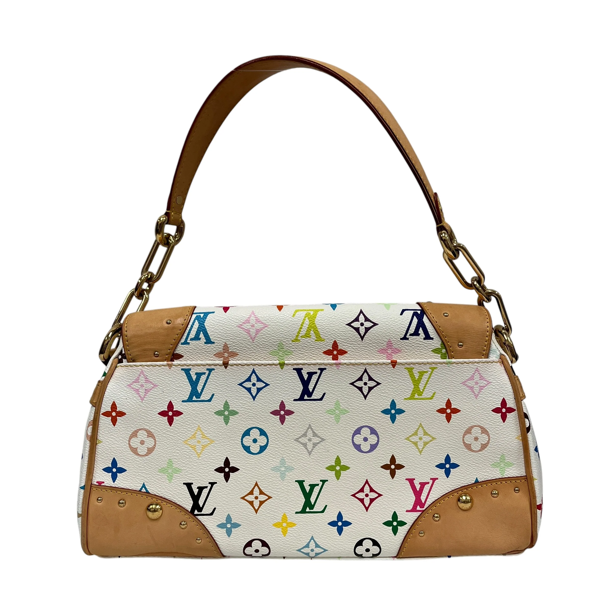 LOUIS VUITTON/Hand Bag/Monogram/Leather/WHT/BEVERLY BAG MM
