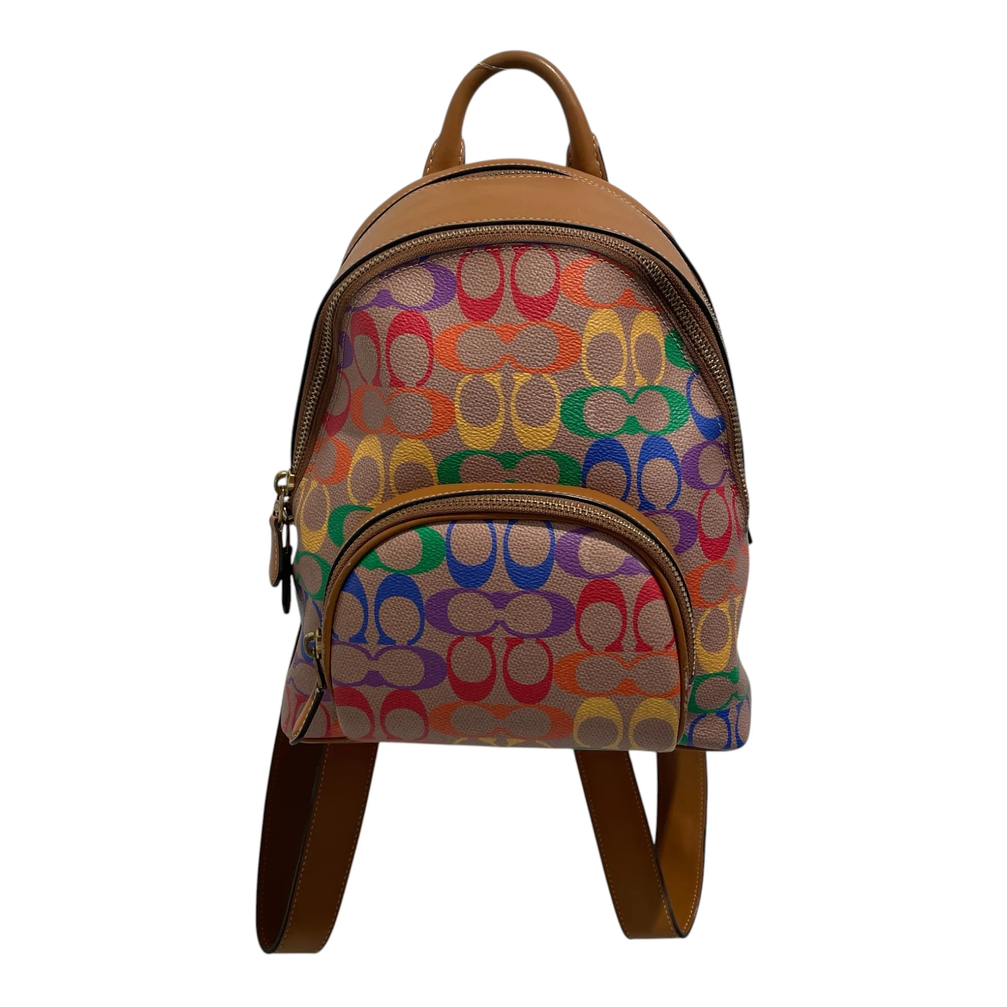 COACH/Backpack/Monogram/Leather/BRW/PRIDE